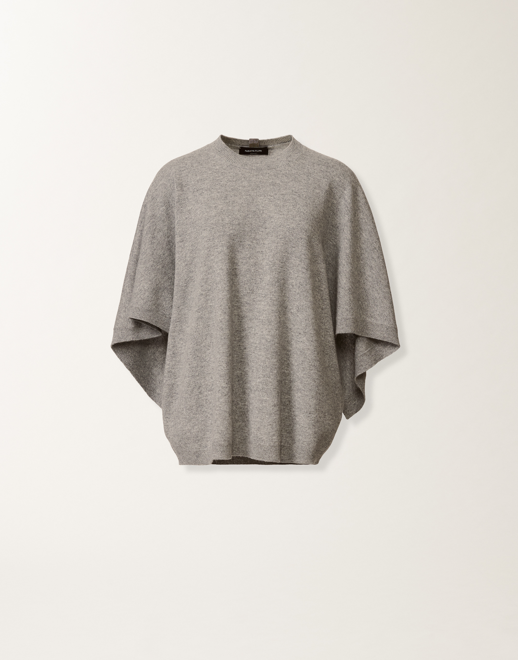 Organic cotton and lurex sweater, aqua green for Women