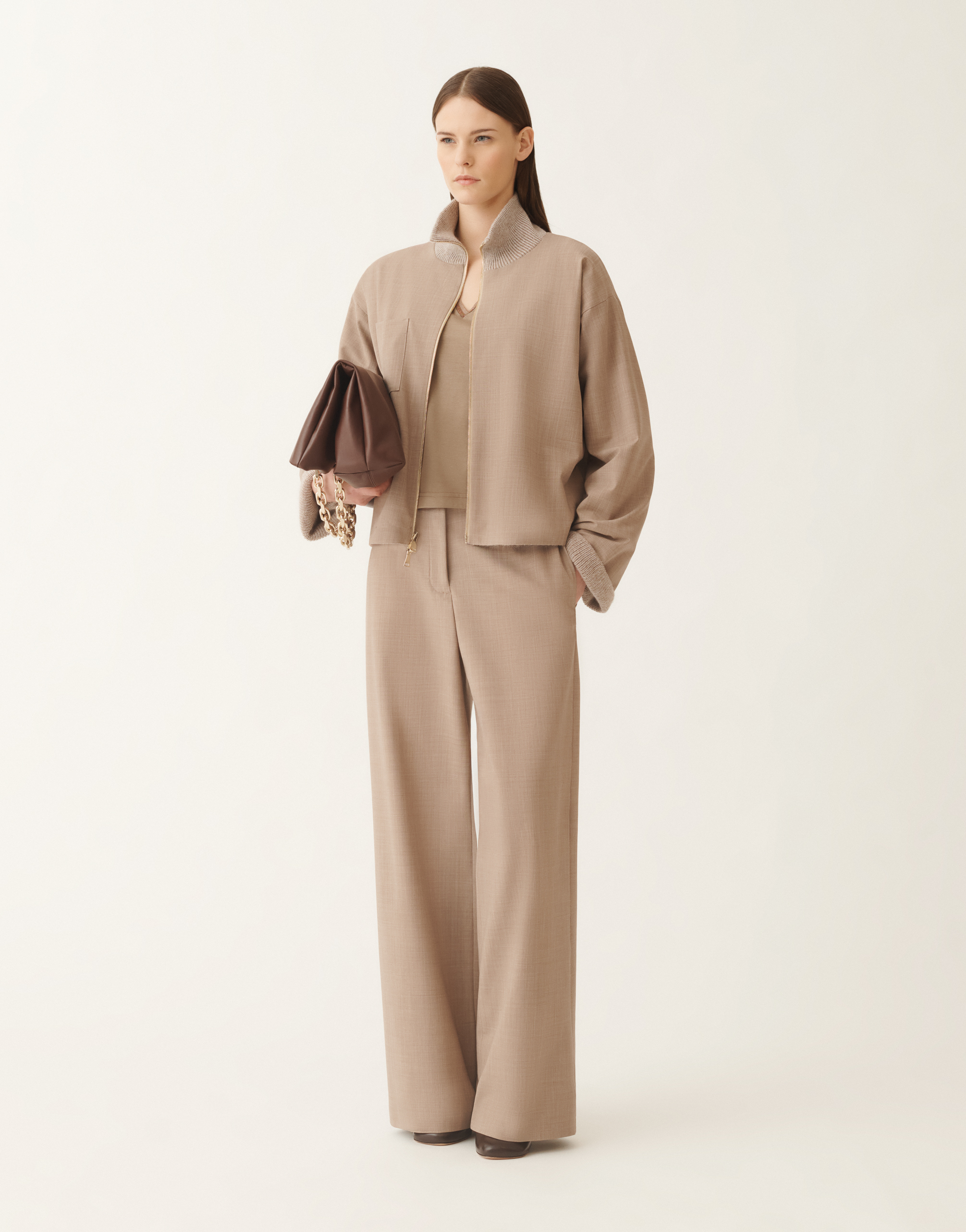 Fabiana Filippi Reversible Platinum Mohair Jacket In Lightweight Wool In Neutral