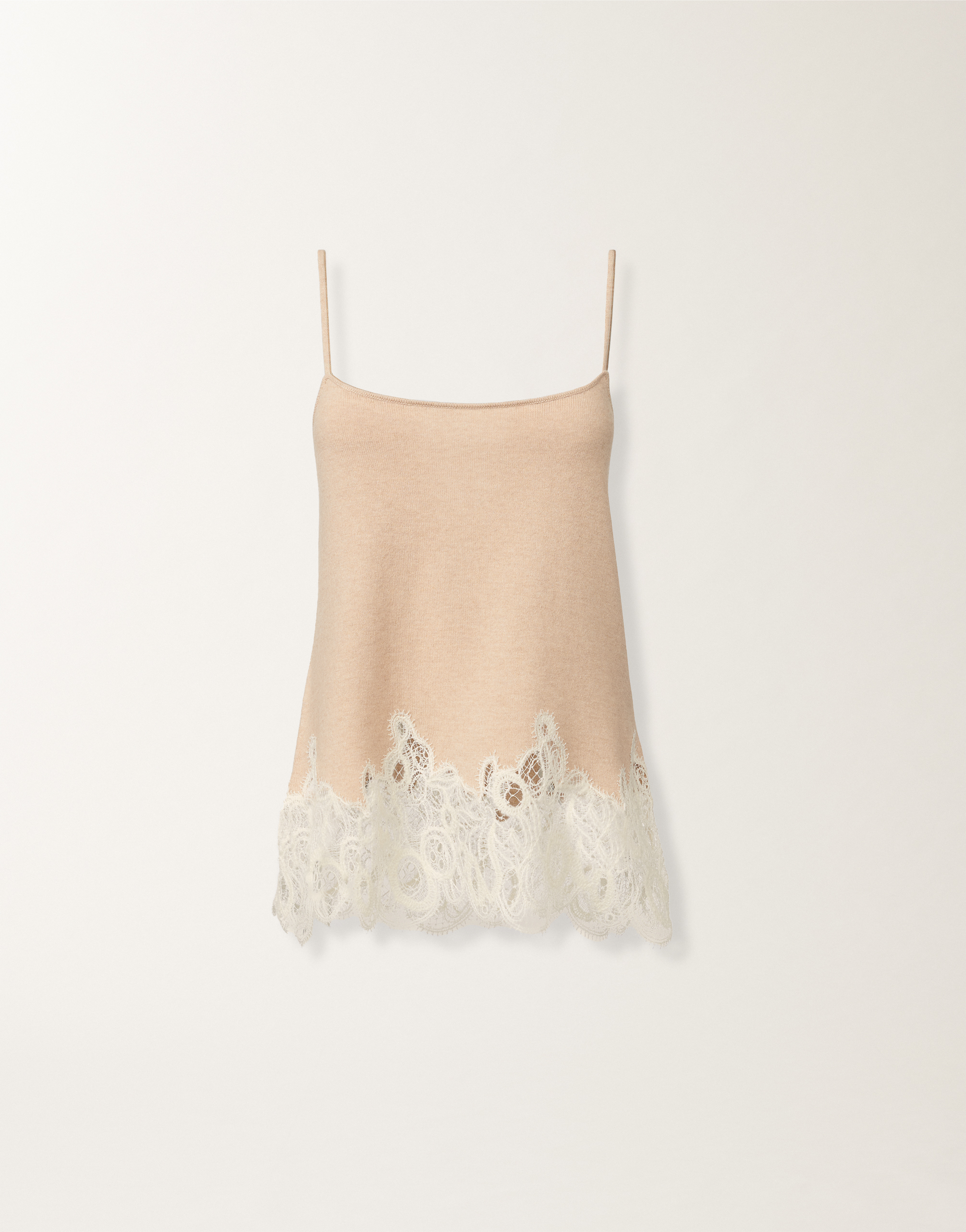Fabiana Filippi Platinum Lingerie Top With Macramé Lace
