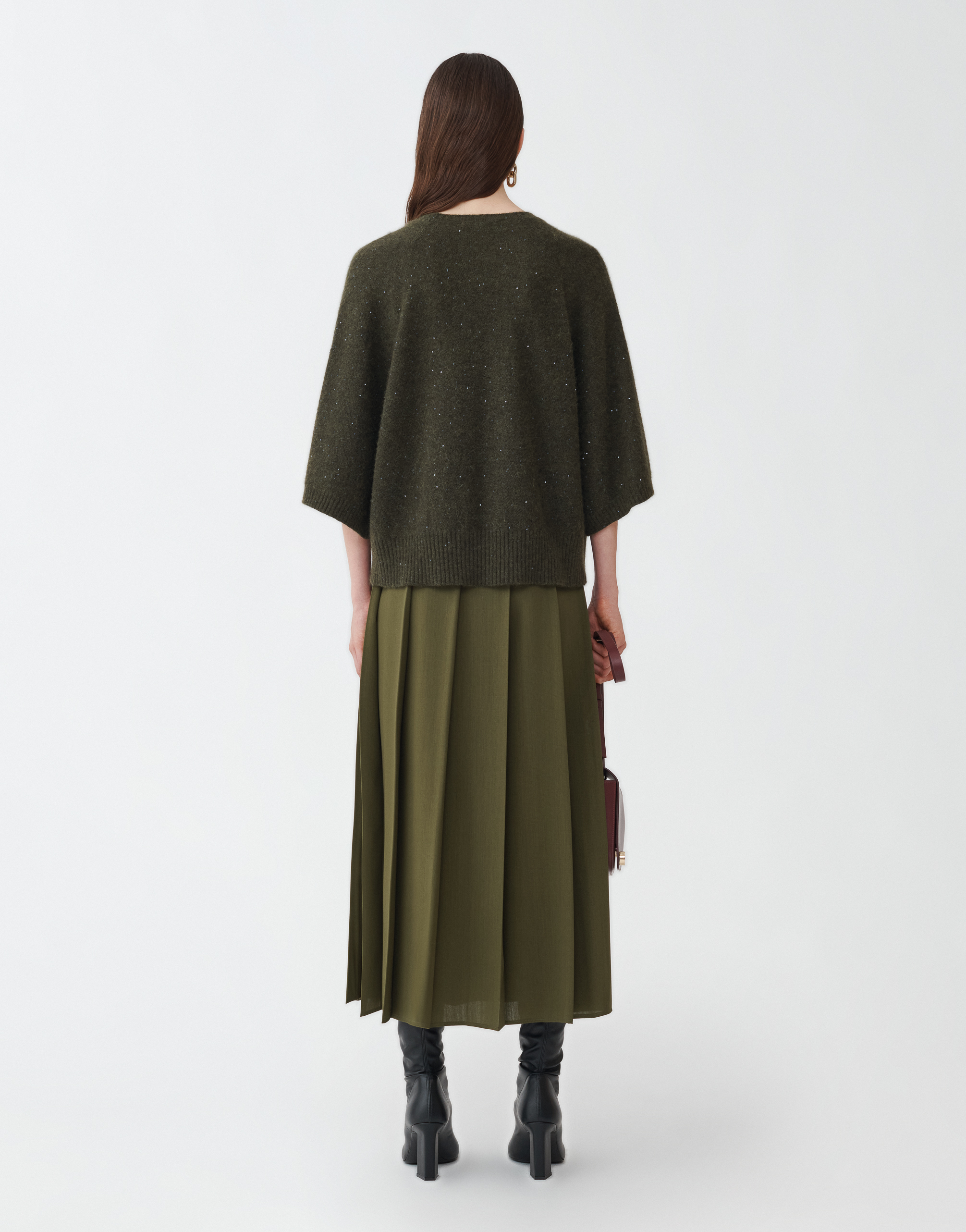 Shop Fabiana Filippi Cape With Sequins In Green