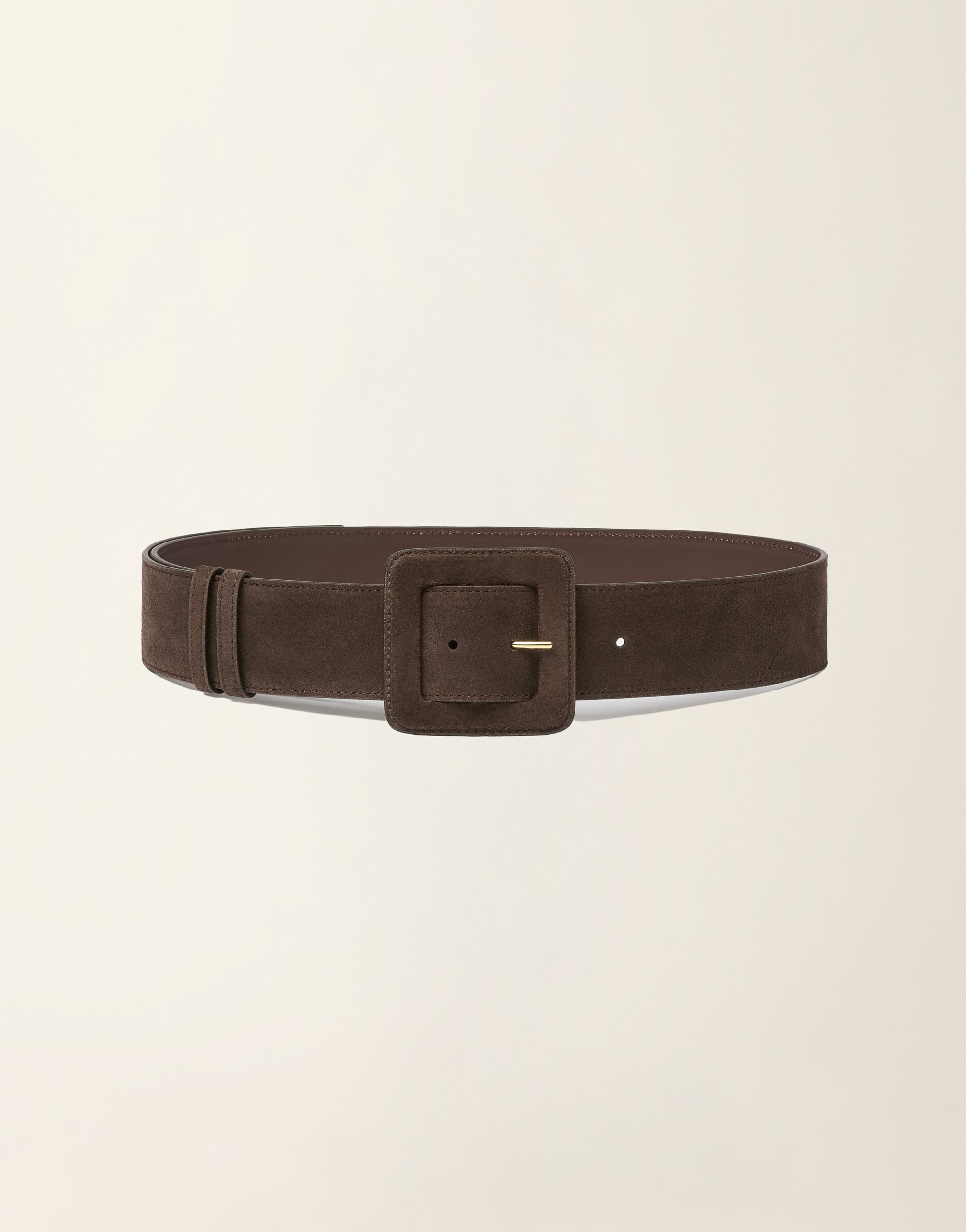 High-waisted suede belt, ebony for Women | Fabiana Filippi®
