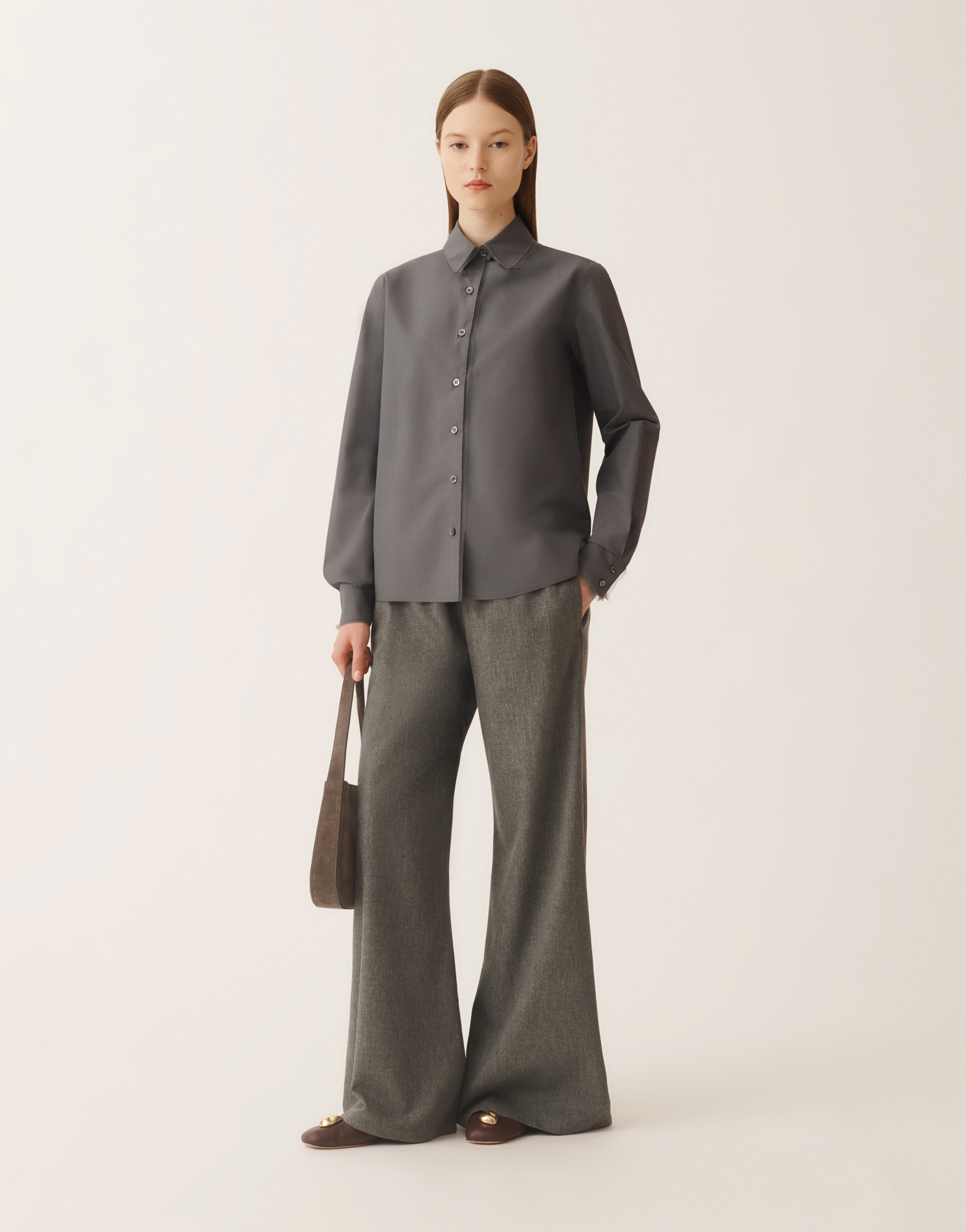 Fabiana Filippi Shirt In Poplin In Brown
