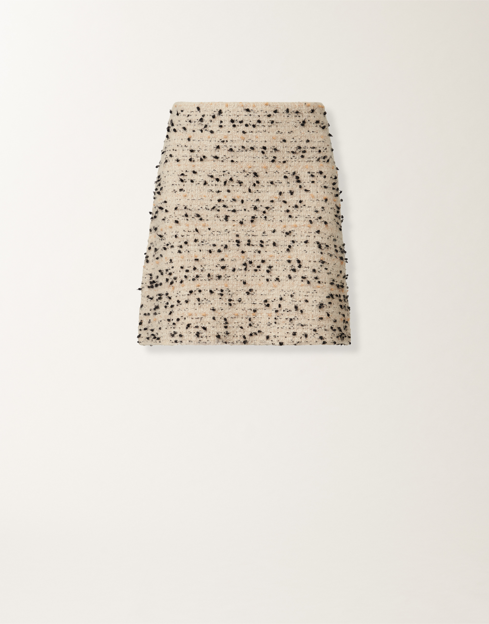 Fabiana Filippi Beige Frayed-knot Donegal Tweed Mini Skirt In Neutral
