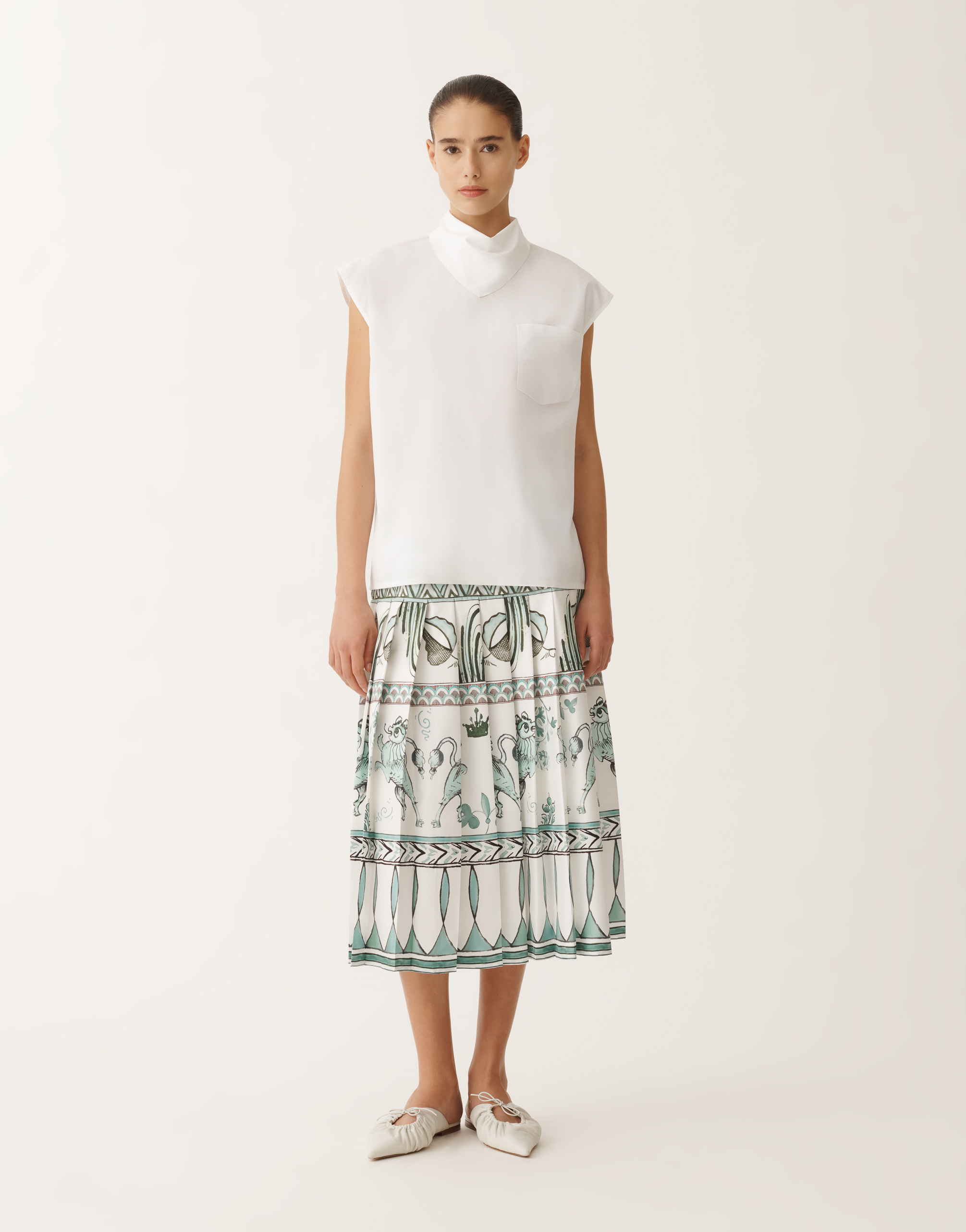 Fabiana Filippi Poplin Top In White