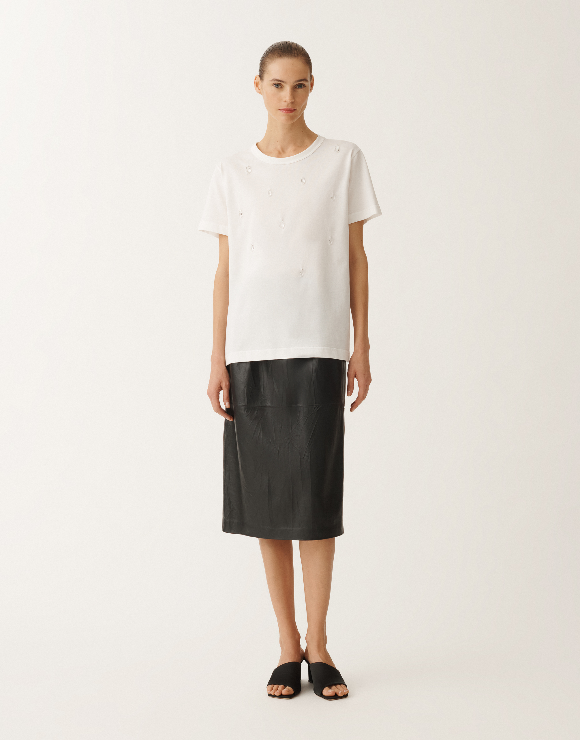 Fabiana Filippi Crew Neck Tee In White