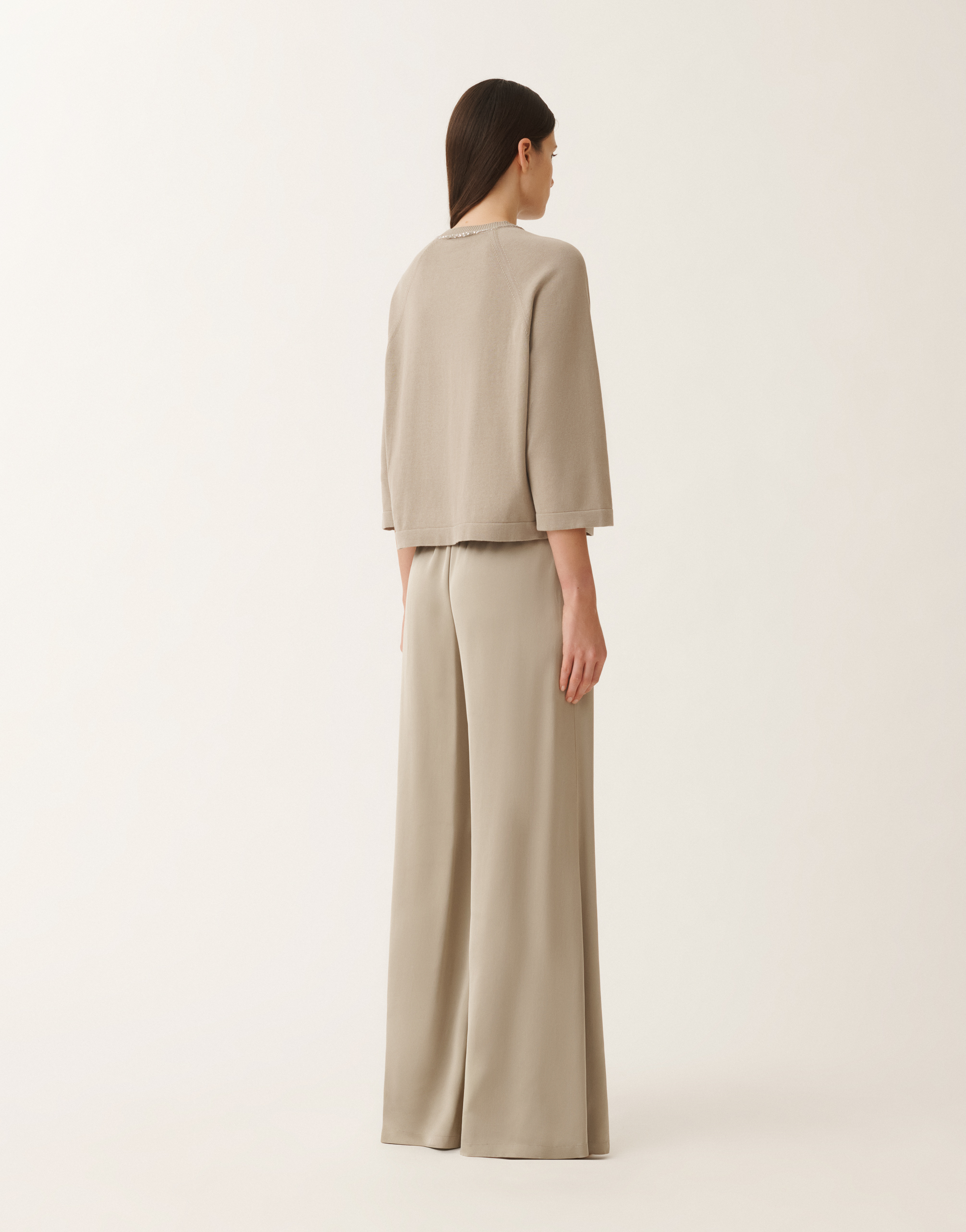 Shop Fabiana Filippi Organic Cotton Cape In Clay