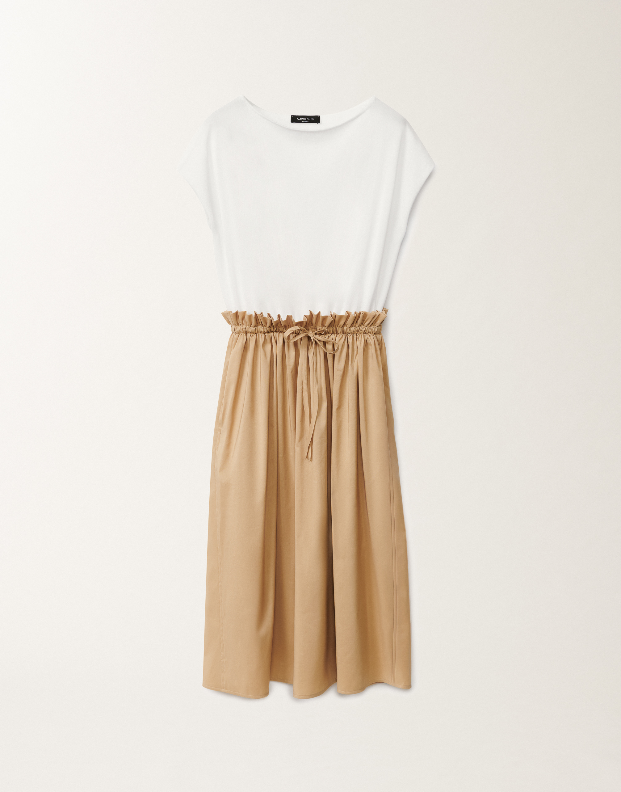 Fabiana Filippi Cotton And Technical Poplin Dress In White