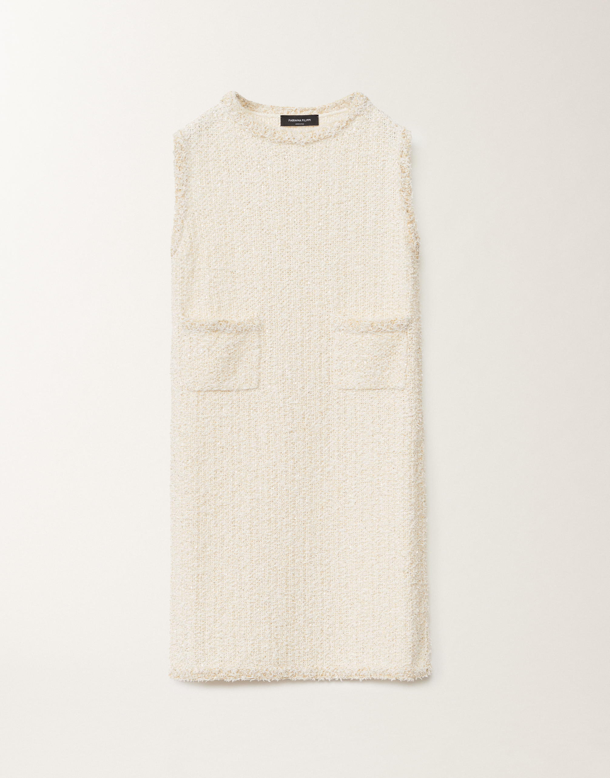 Shop Fabiana Filippi Tweed-effect Mini Dress In White