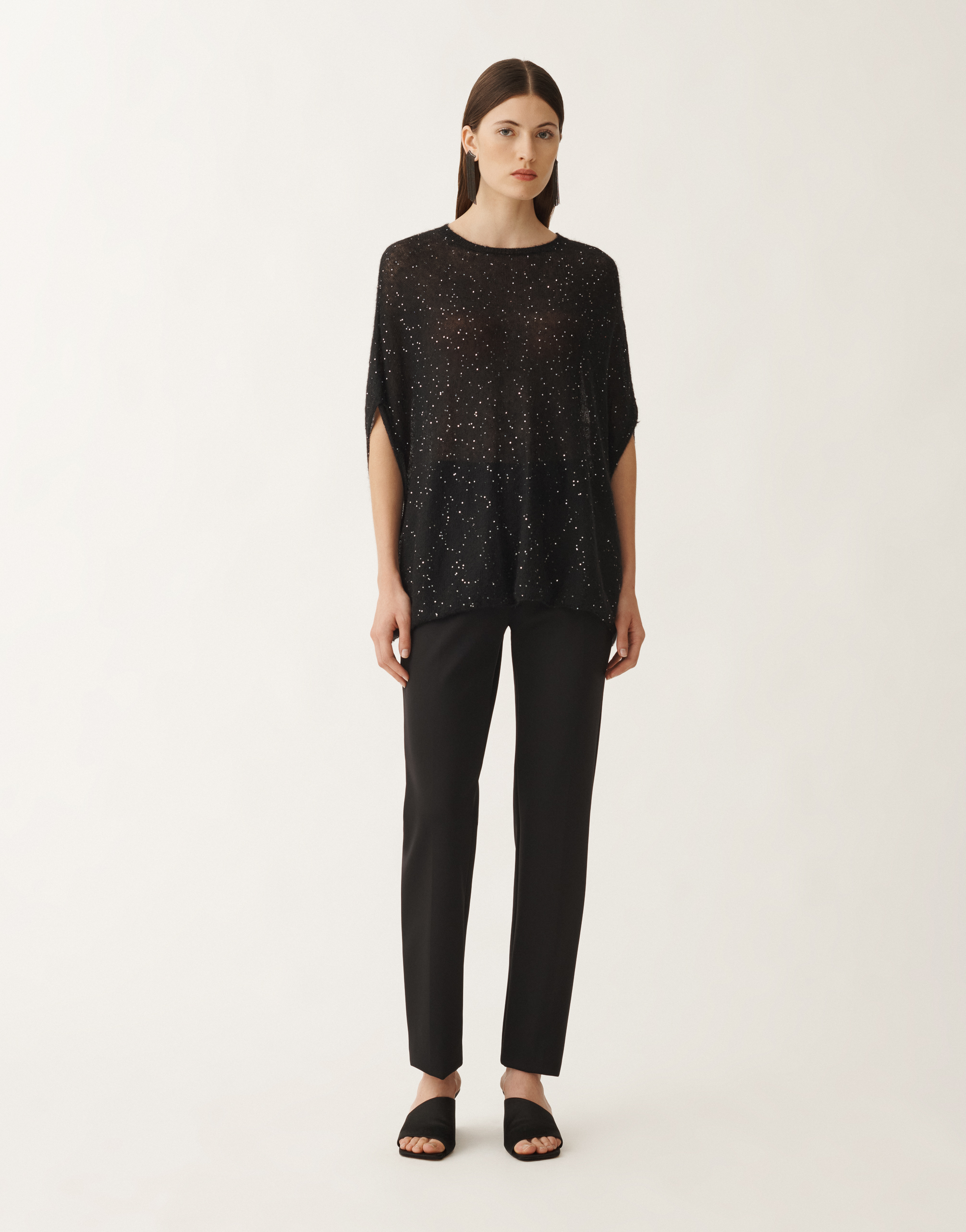 Fabiana Filippi Embroidered Sequin Sweater In Black