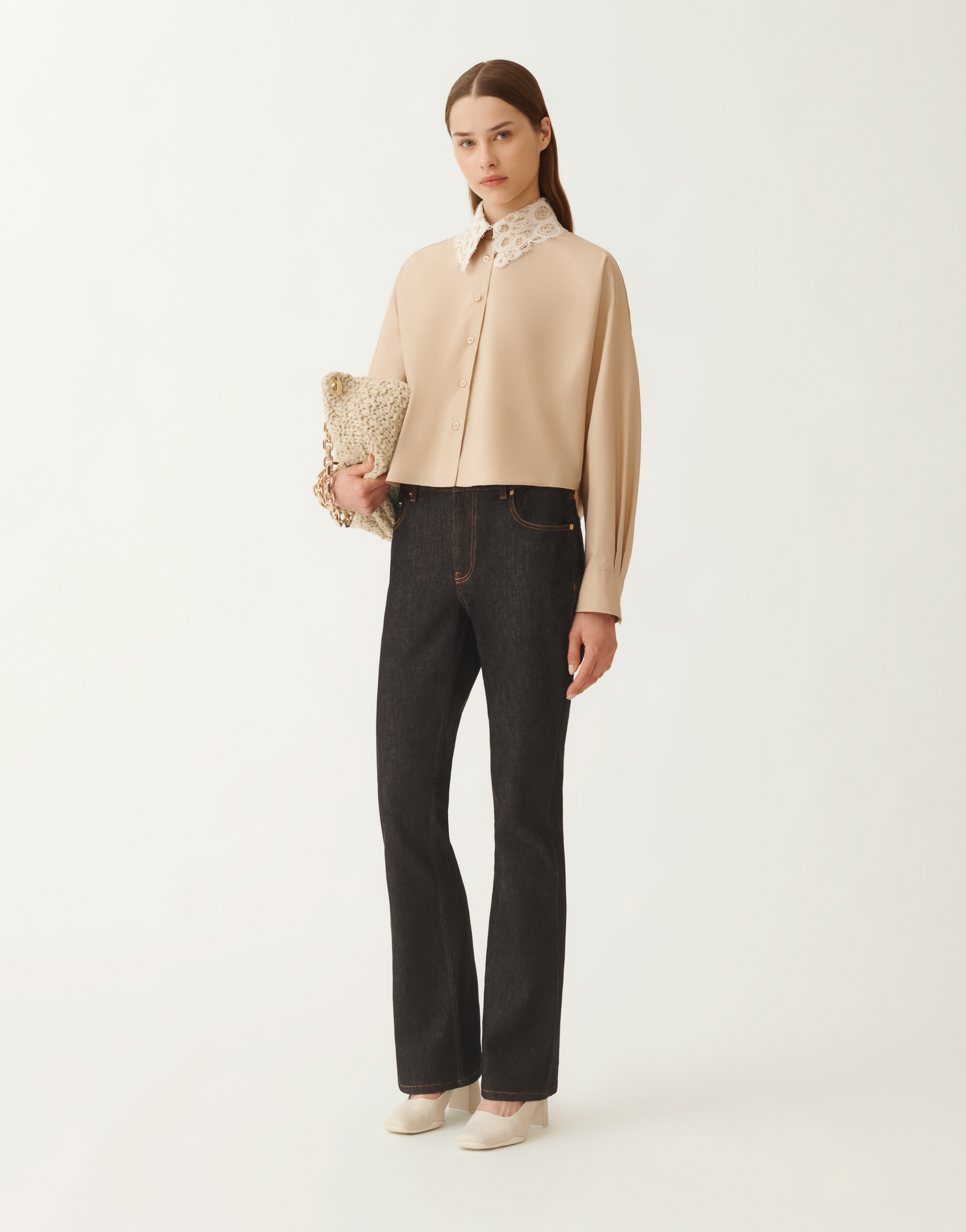 Fabiana Filippi Lace-collar Cotton Shirt
