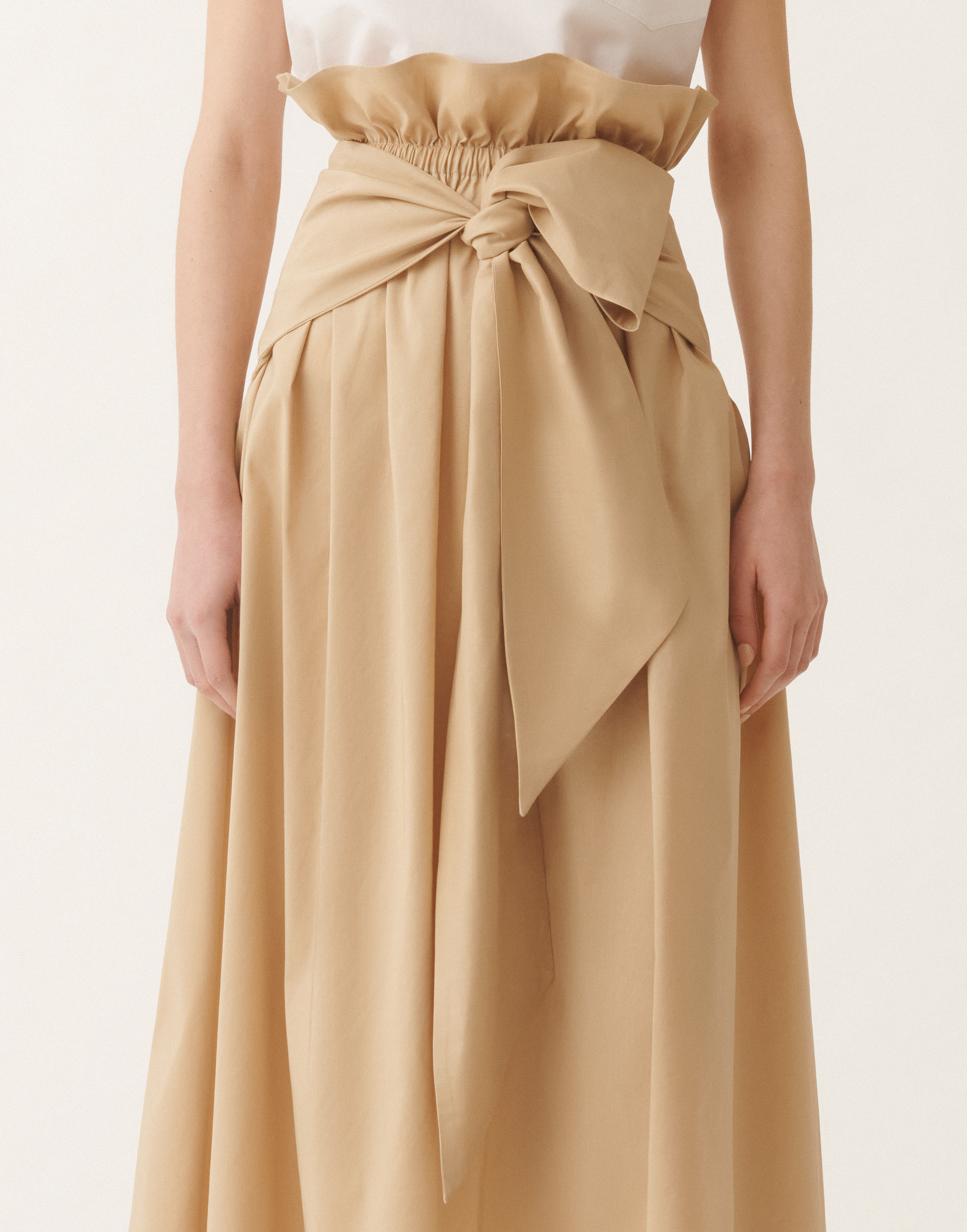 Fabiana Filippi Technical Poplin Skirt In Sand