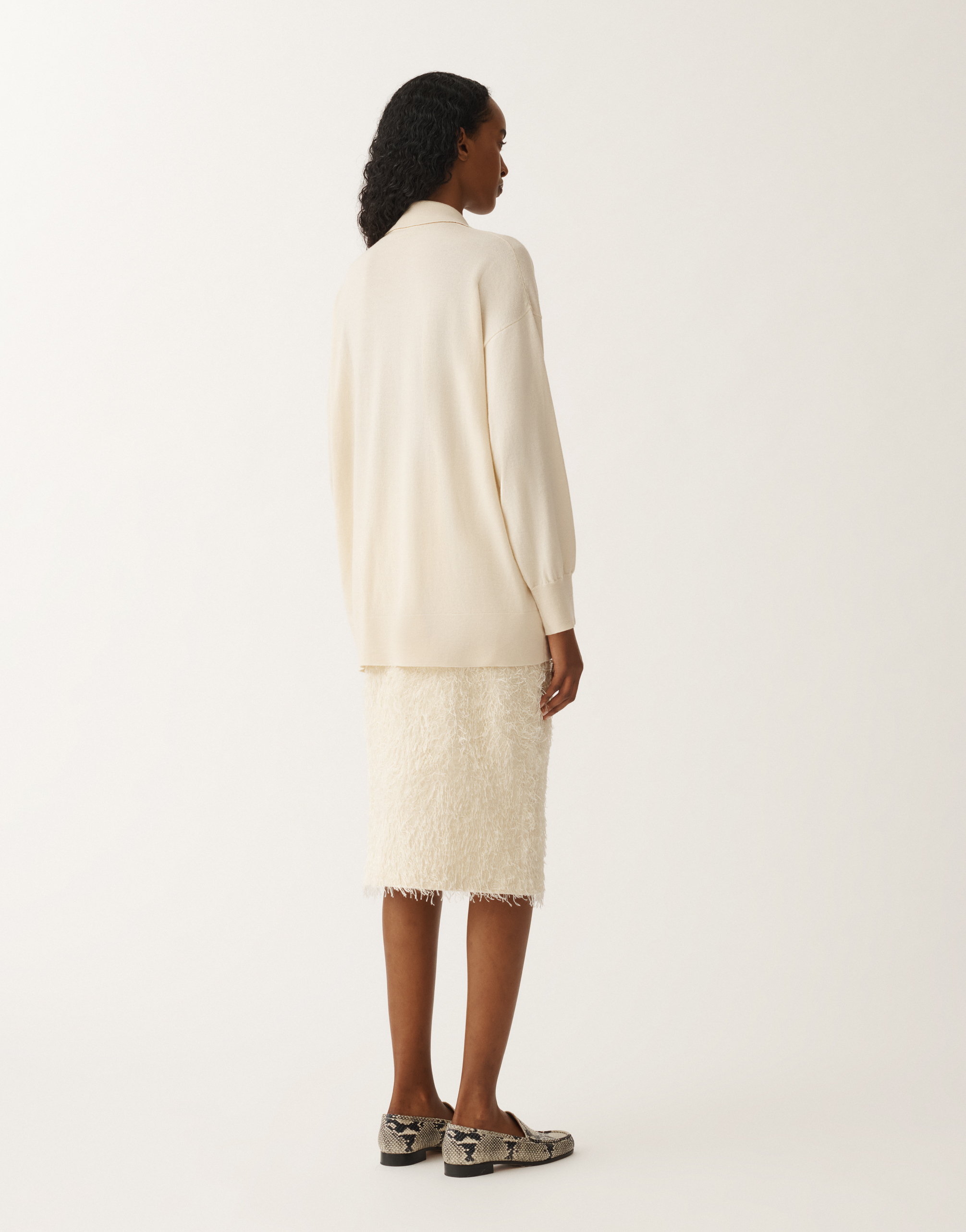 Shop Fabiana Filippi Wool And Cotton Sweater In White