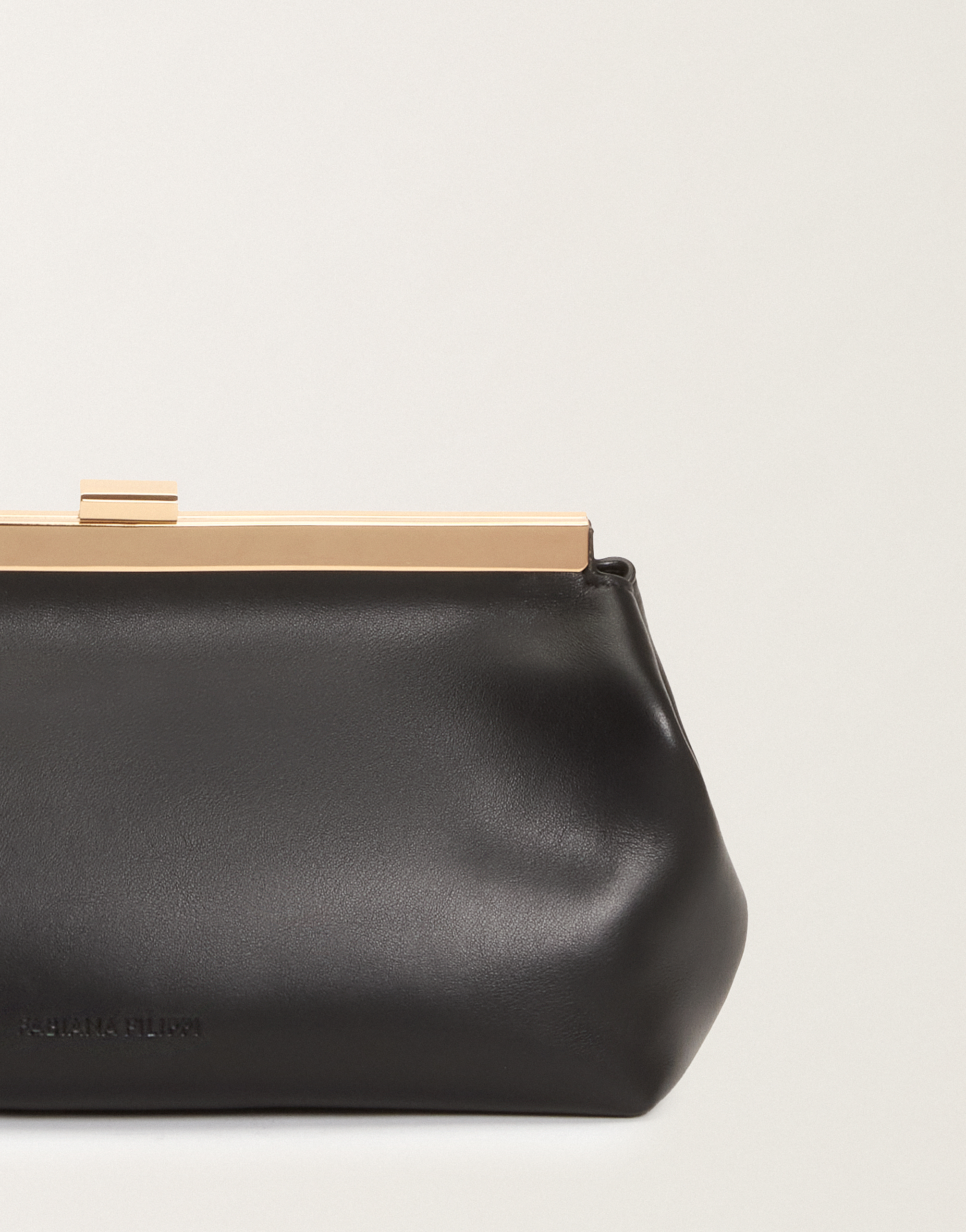 Fabiana Filippi Nappa Leather Clutch In Black