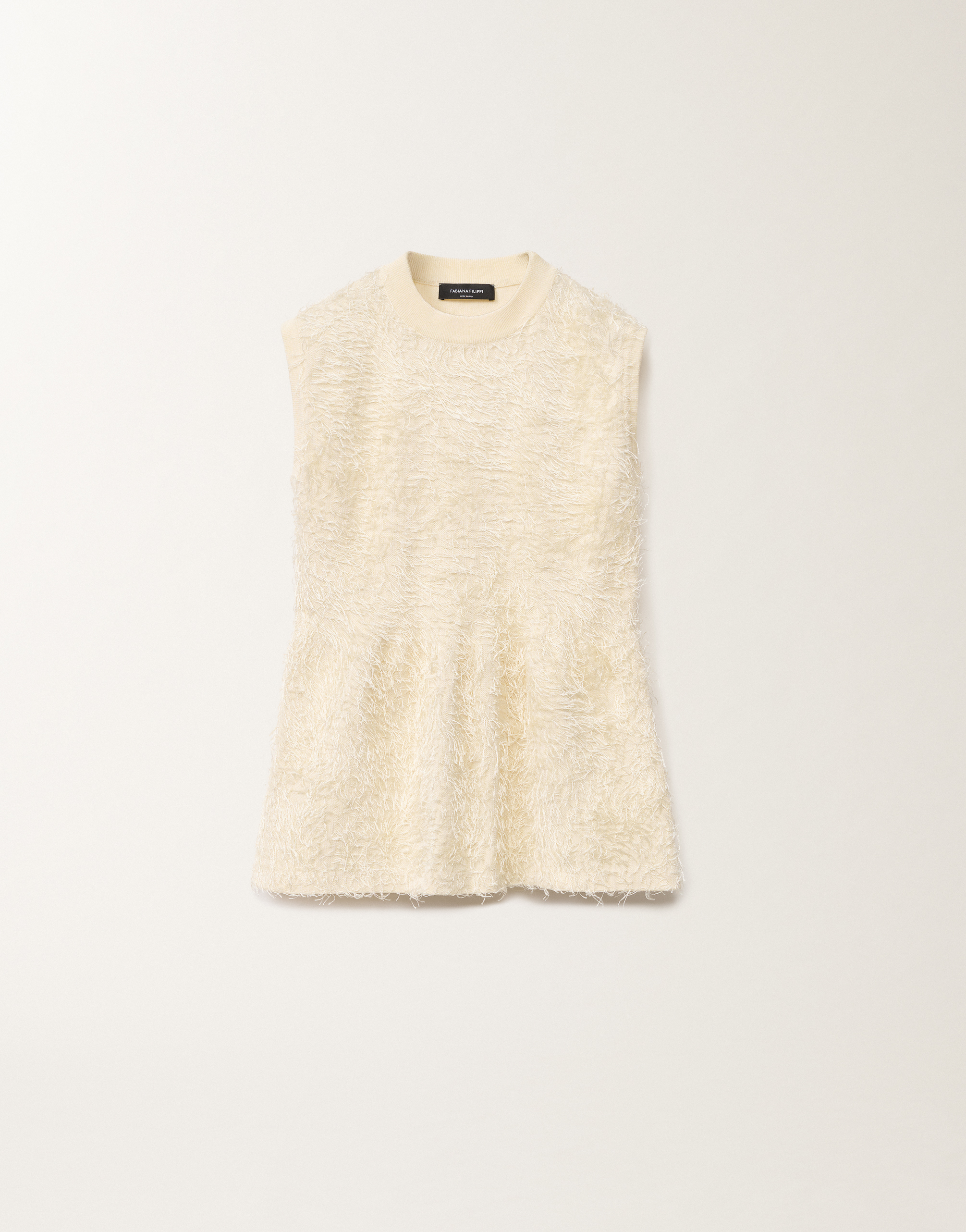Fabiana Filippi Frayed-effect Viscose Sweater In White