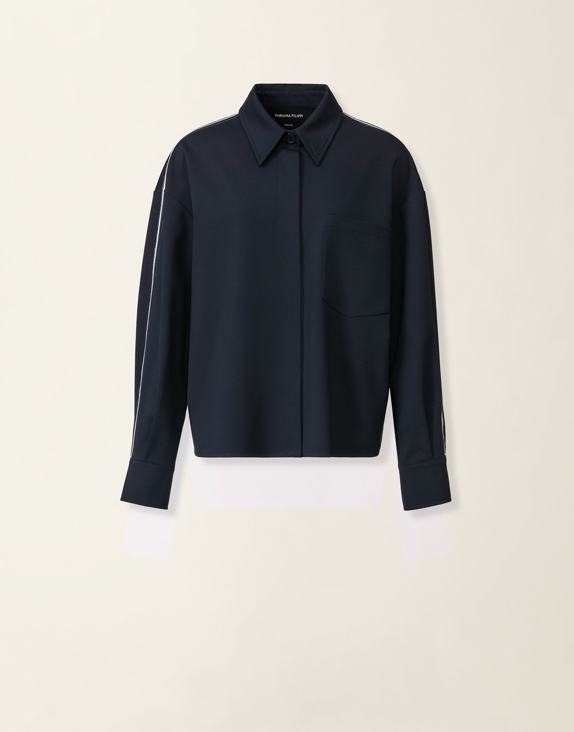 レディースCropped Milano stitch jersey jacket, midnight blue 新着 