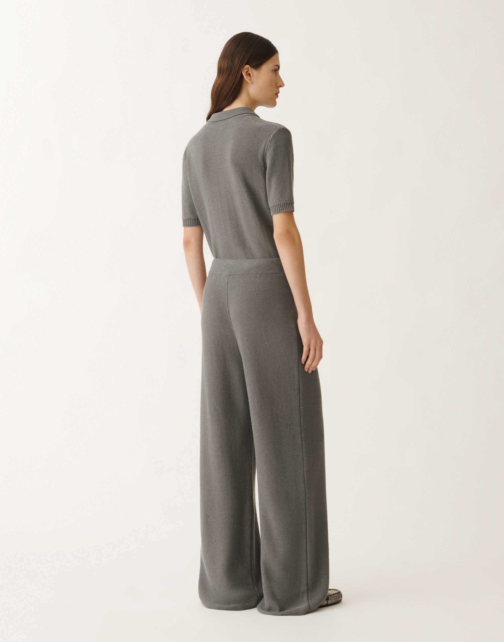 Fabiana Filippi Purl-knit Trousers In Grey