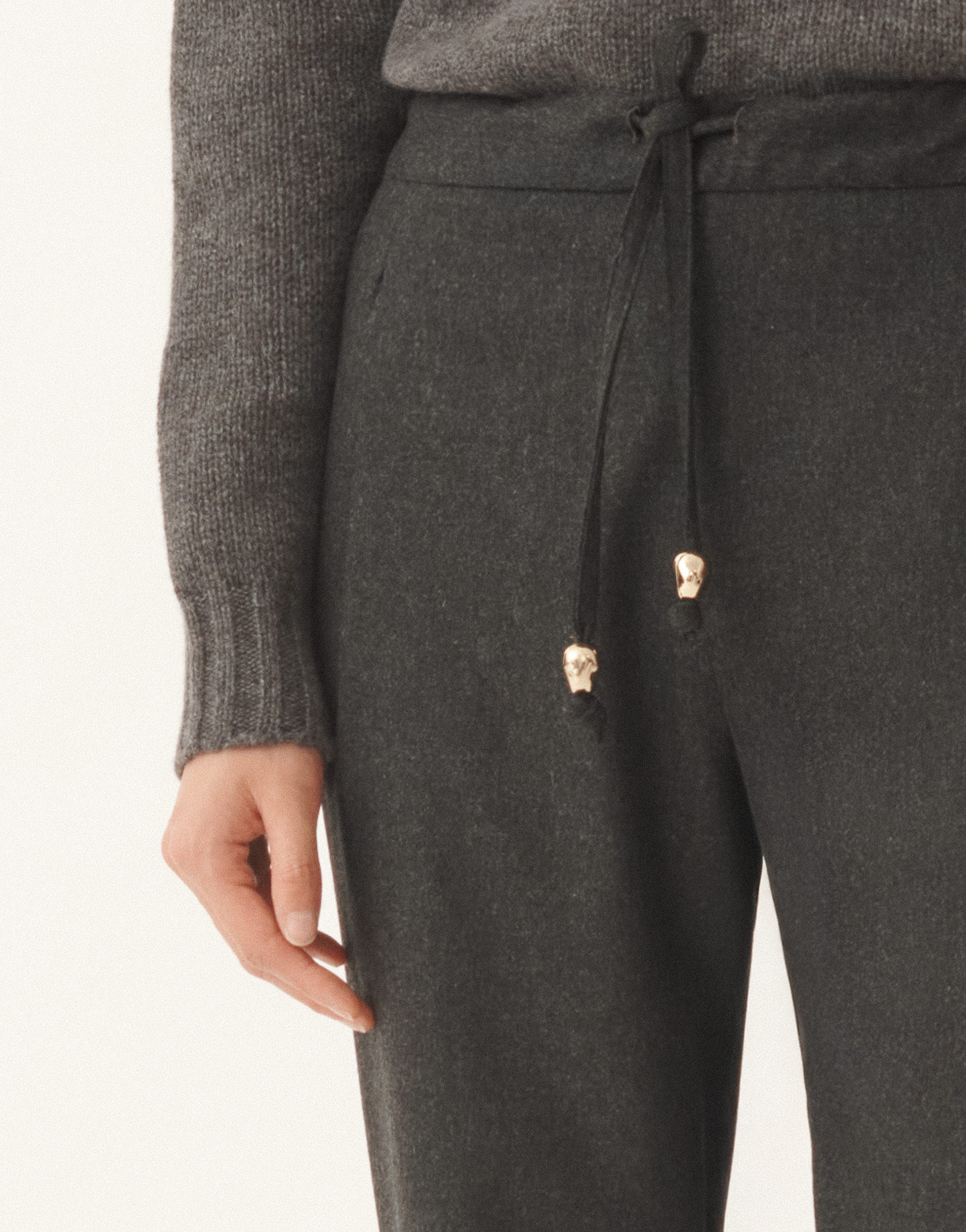 Fabiana Filippi Spello Trousers In Flannel In Gray