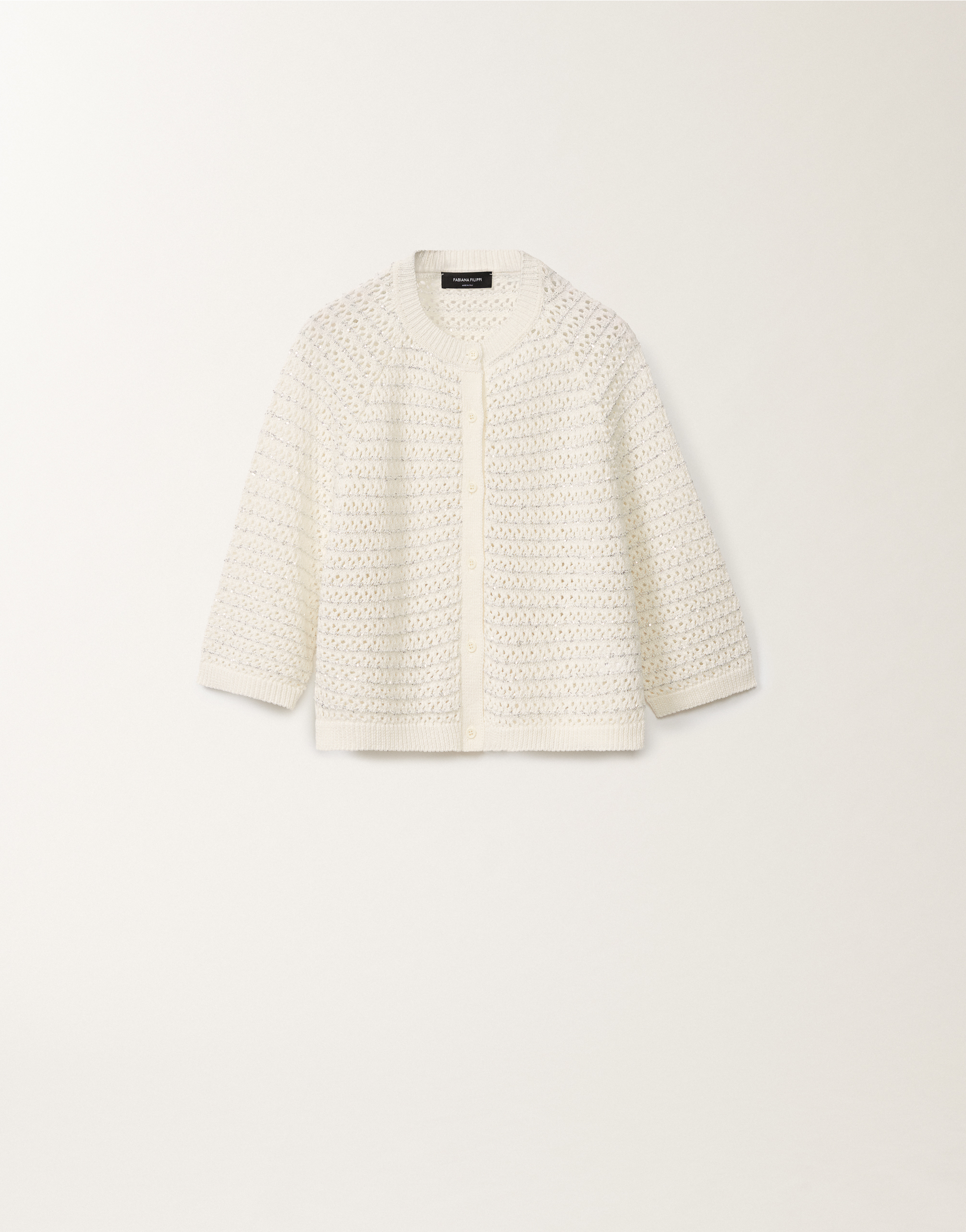 FABIANA FILIPPI COTTON OPEN CAPE WITH SEQUINS