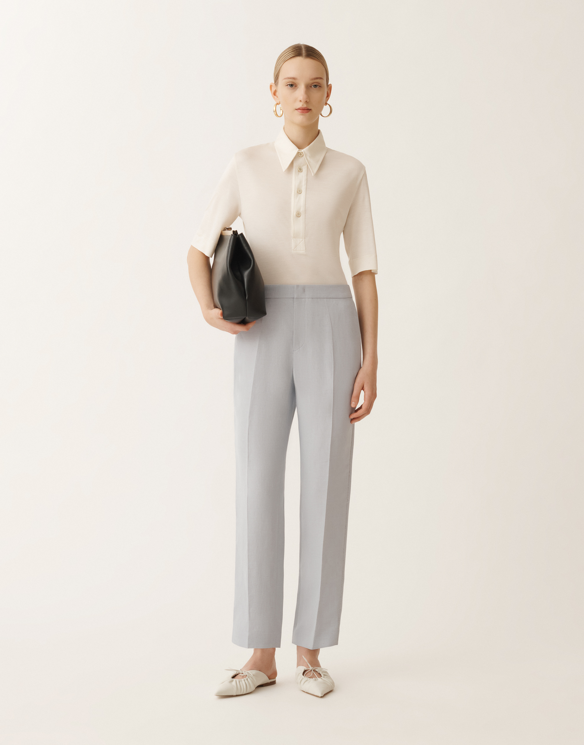 Shop Fabiana Filippi Montefalco Linen And Viscose Trousers In Lavender