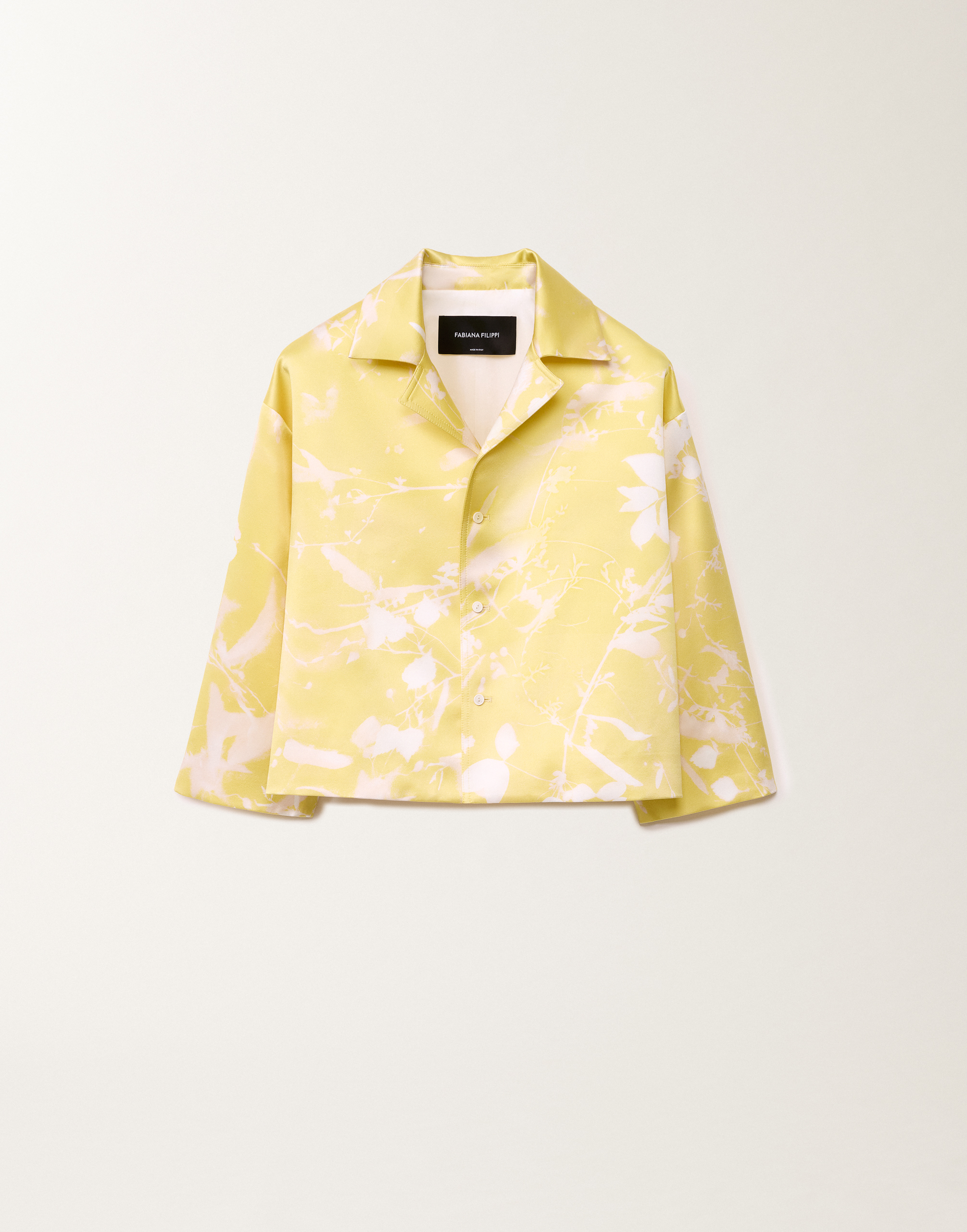 Shop Fabiana Filippi Tilia-print Silk Jacket In Yellow
