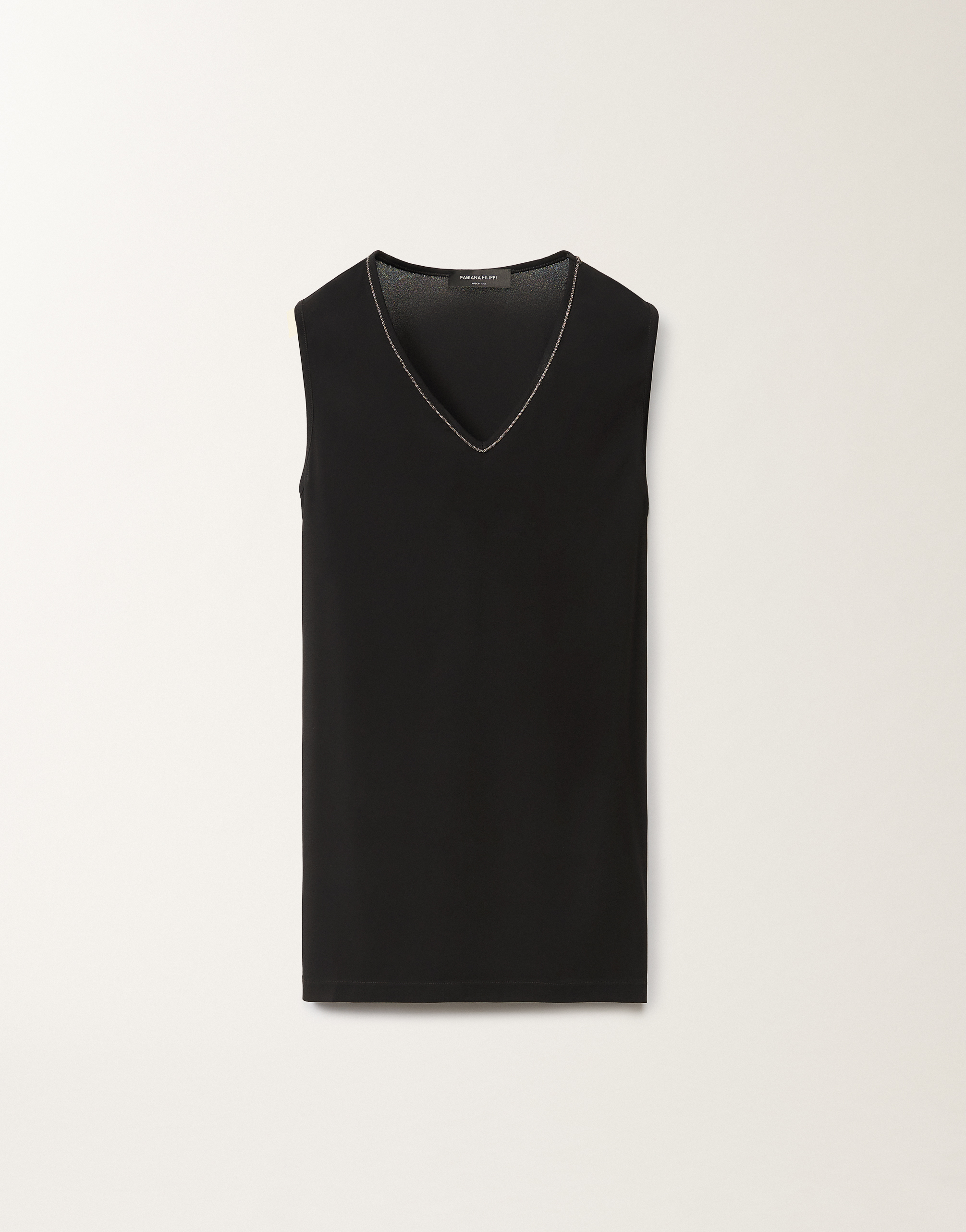 Shop Fabiana Filippi Stretch Sablé Vest Top In Black