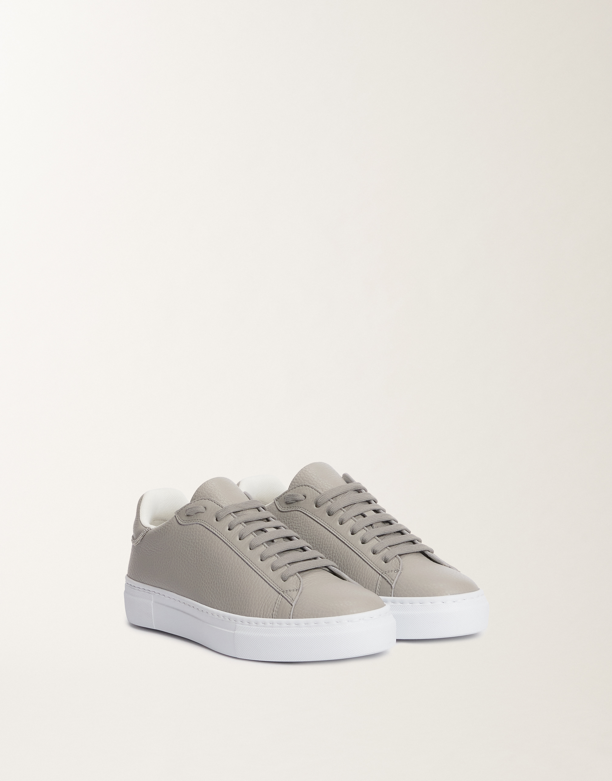 Fabiana Filippi Grained Leather Sneakers In Grey
