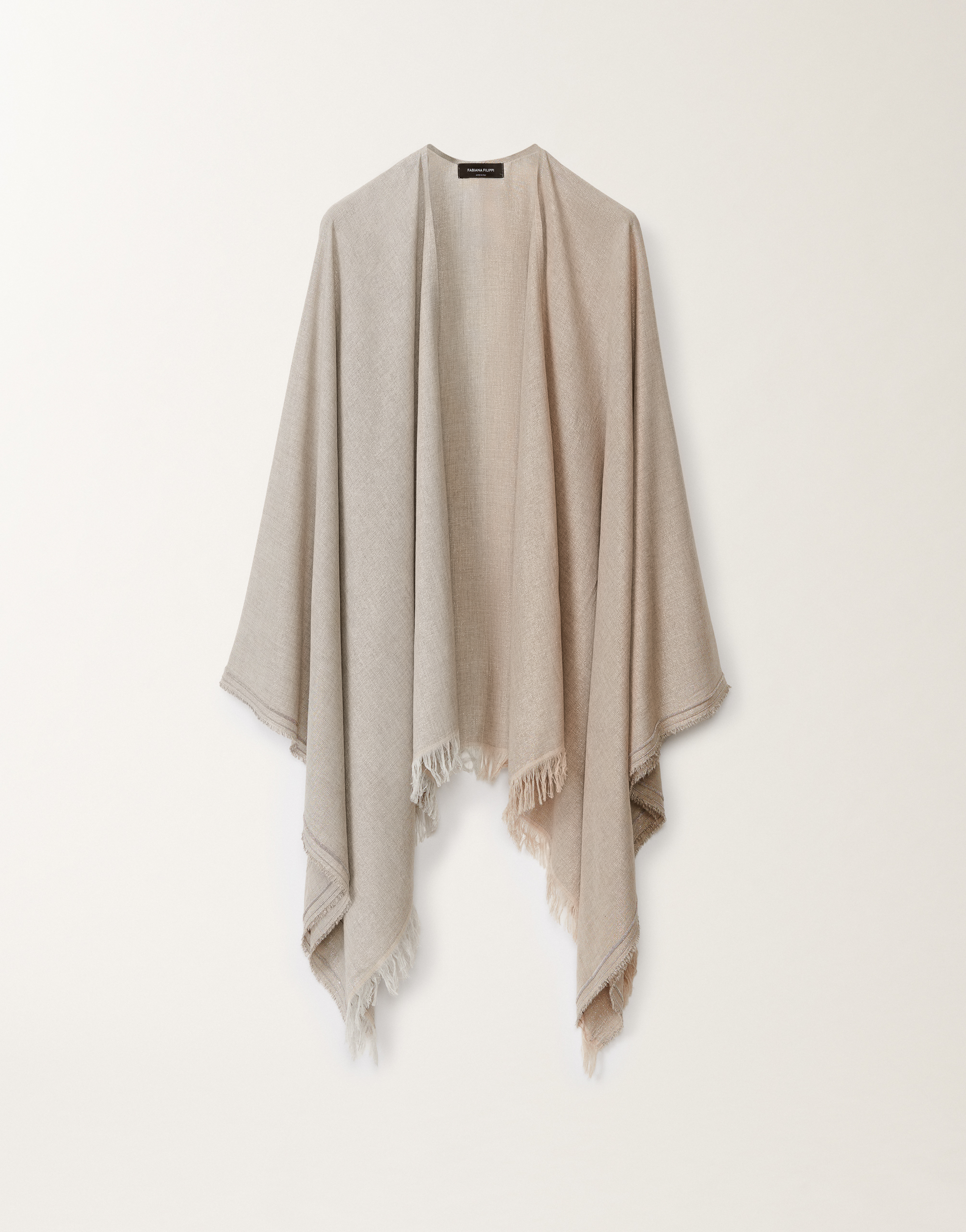 Shop Fabiana Filippi Jacquard Viscose Cape In Onlyonecolor