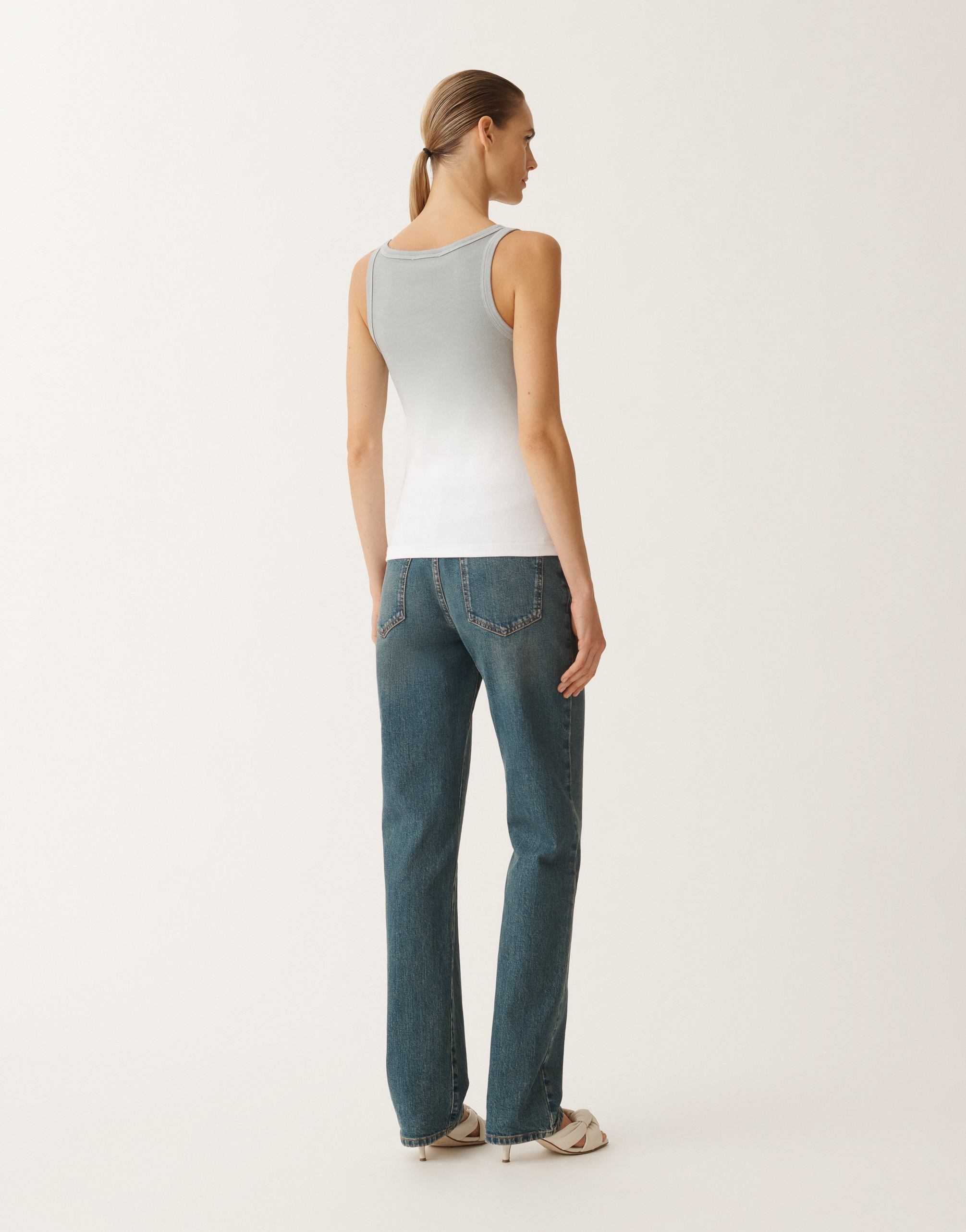 Fabiana Filippi Gradient-print Jersey Tank Top In Grey