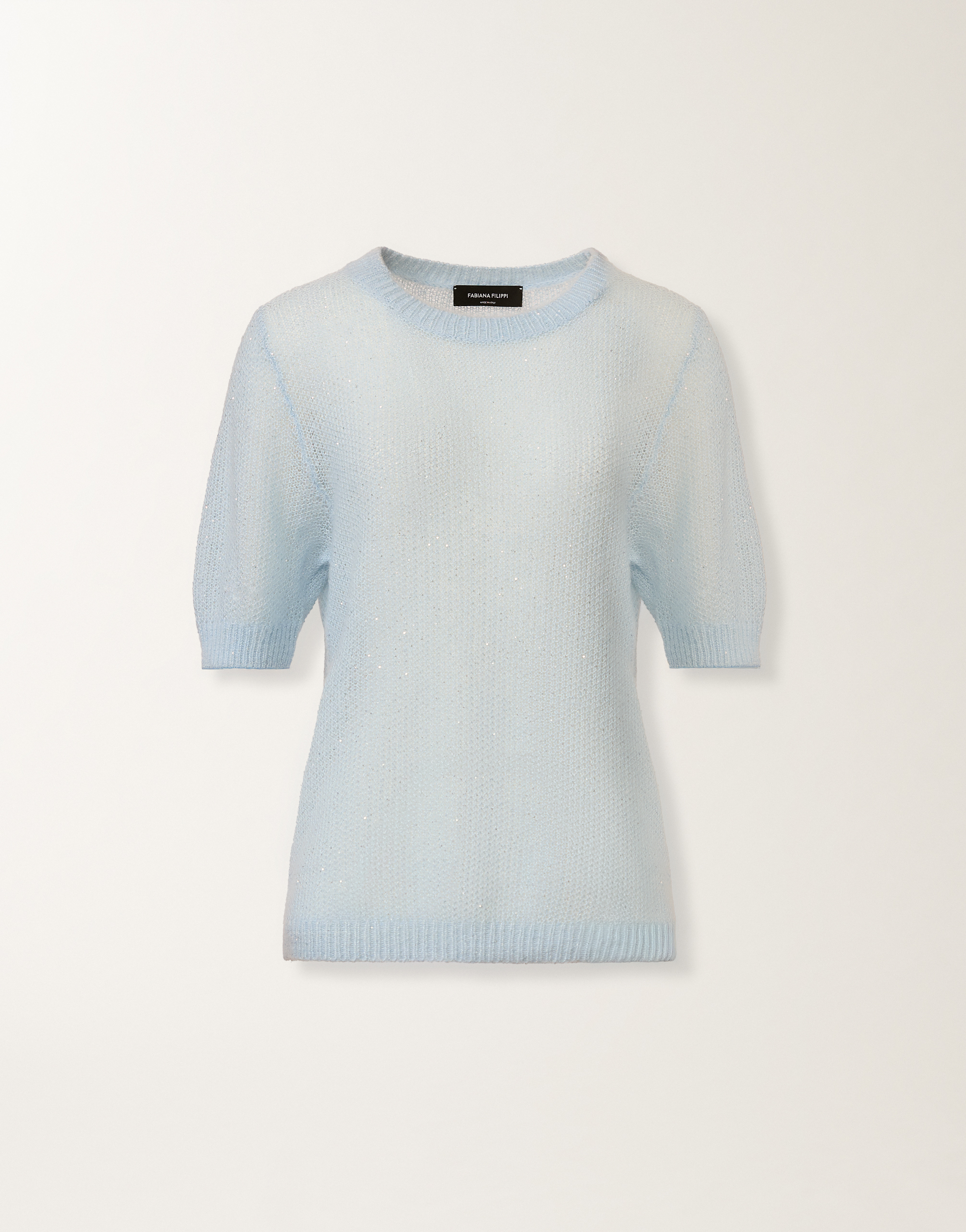 レディースMohair sweater with sequins, aqua ニットウェア | Fabiana