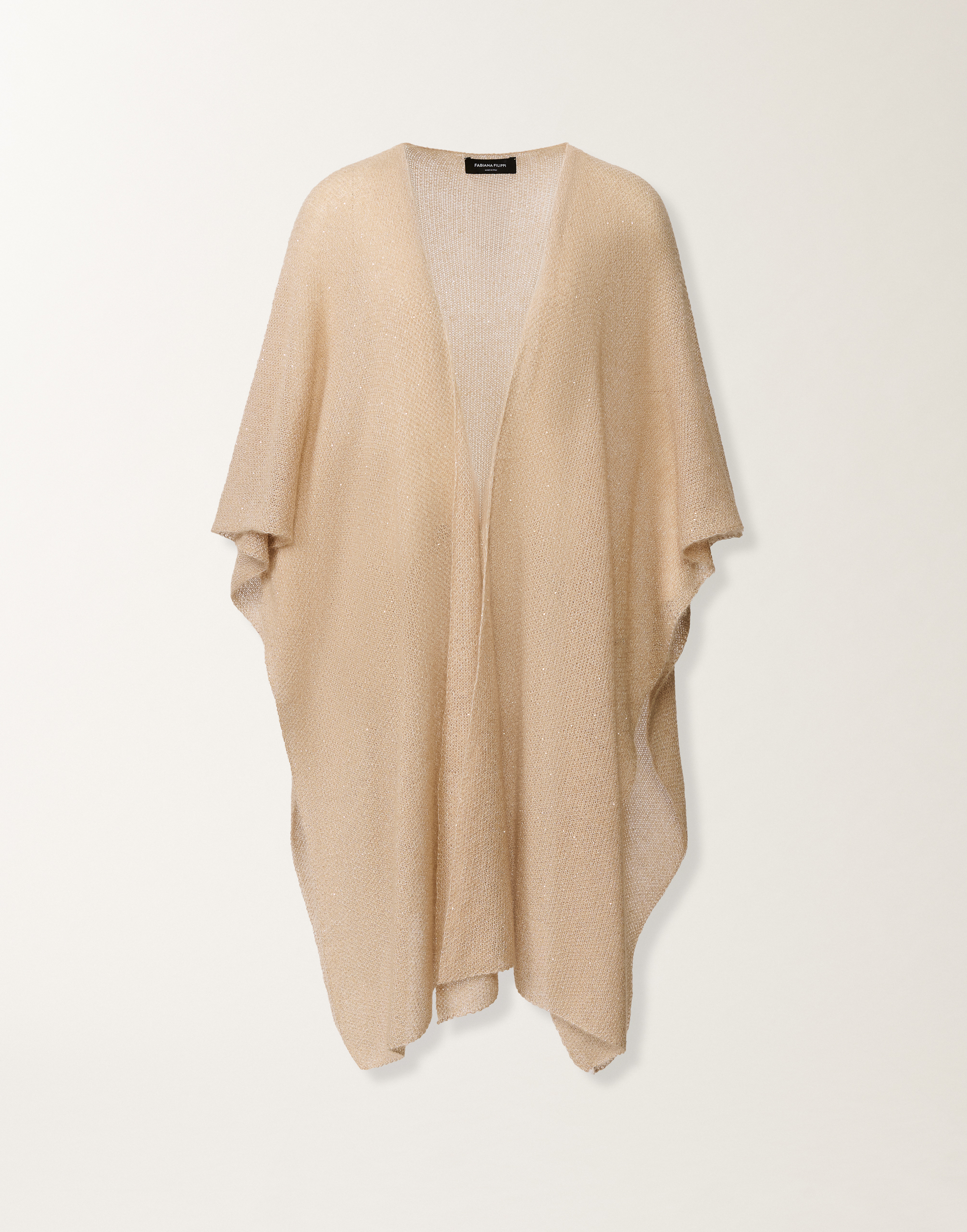 レディースMohair cape with sequins, beech スカーフ&ショール
