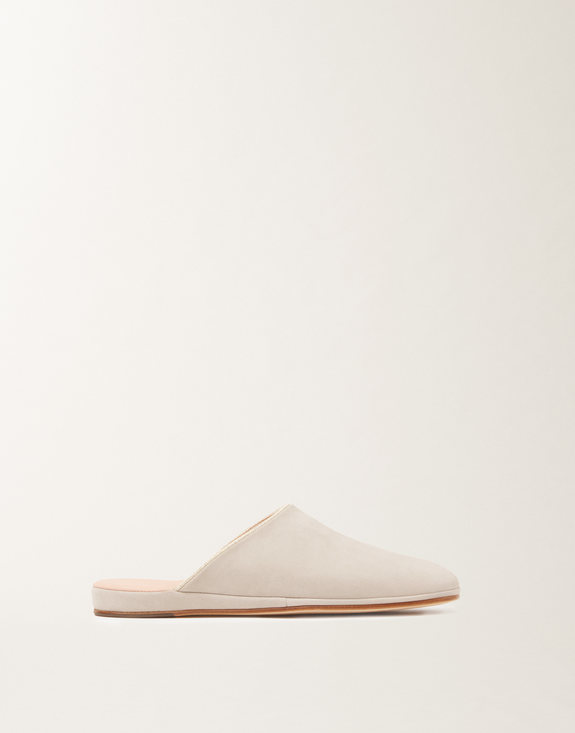 Fabiana Filippi Suede Slippers In Ice Grey In Neutral