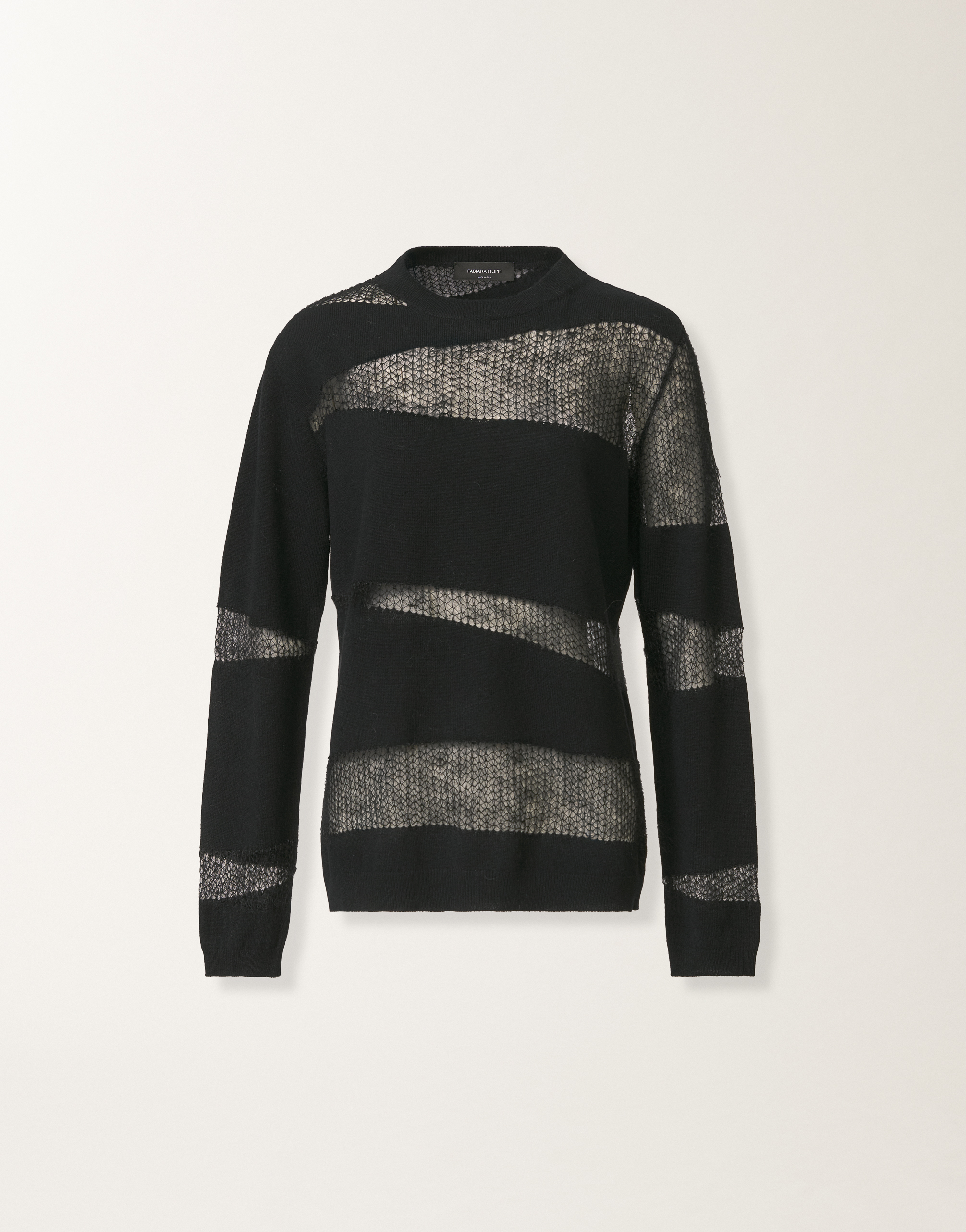 Fabiana Filippi Sweater In Platinum And Mohair In Black