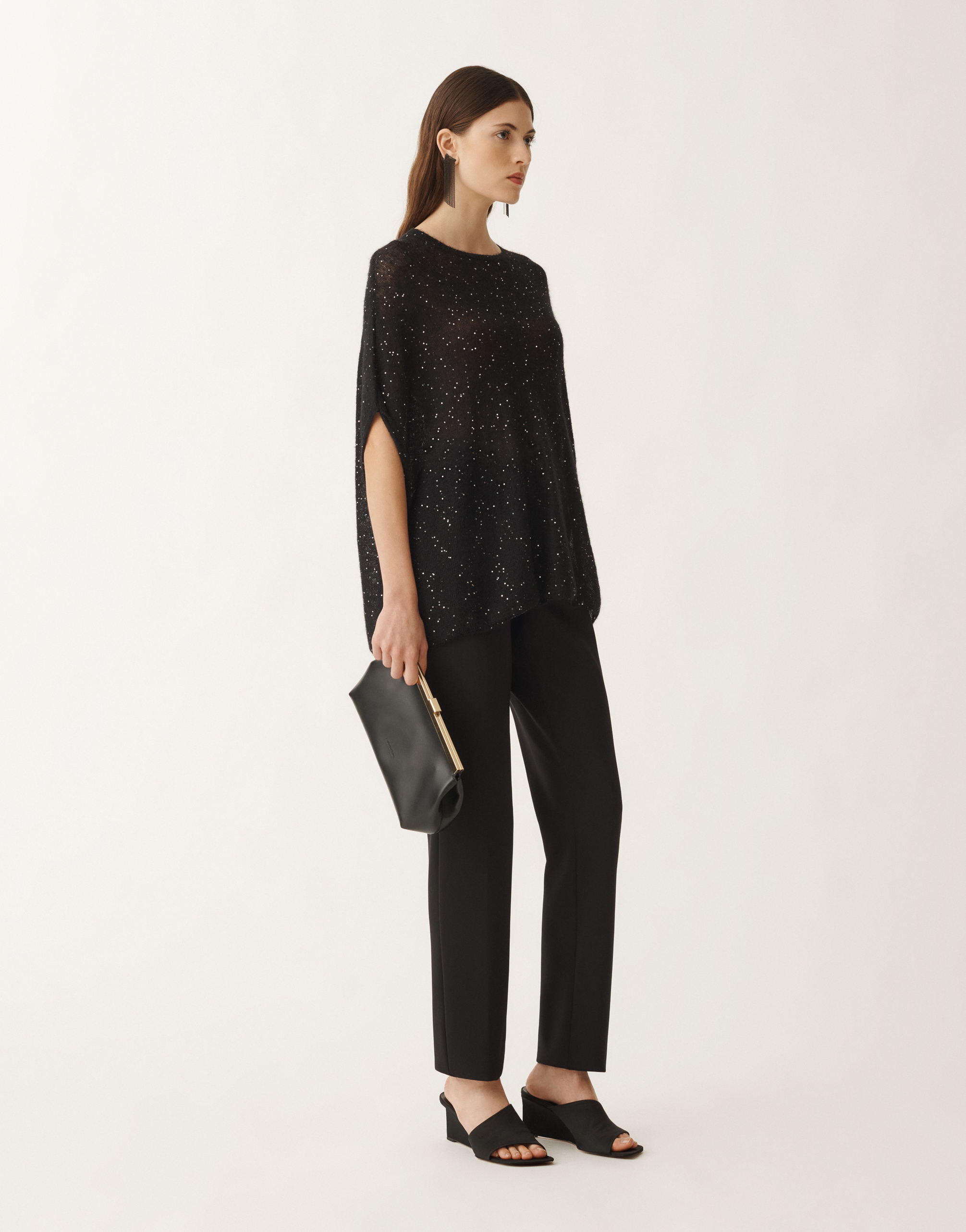 Fabiana Filippi Embroidered Sequin Sweater In Black