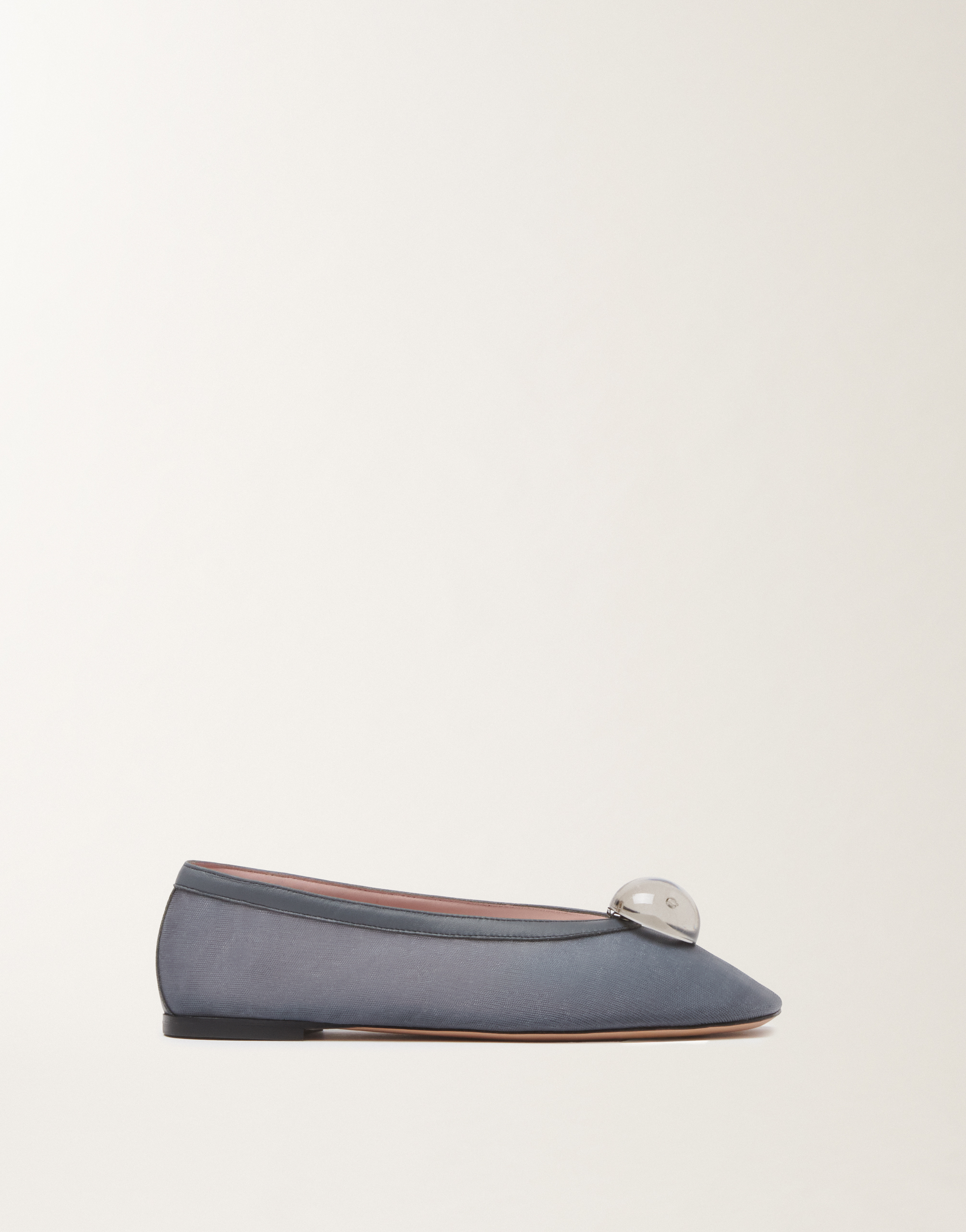 Fabiana Filippi Ballerina Flat In Mesh In Gray