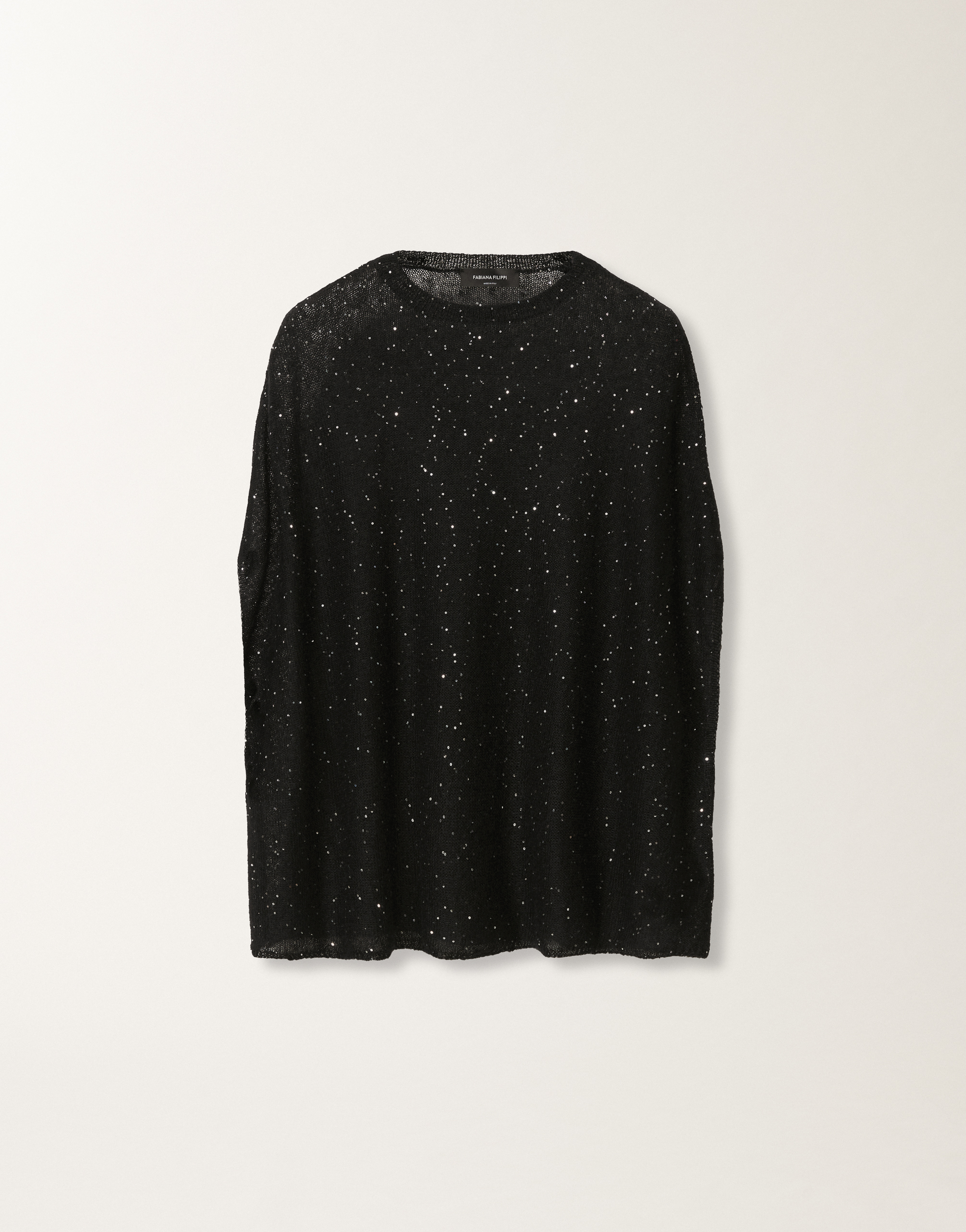 Fabiana Filippi Embroidered Sequin Sweater In Black