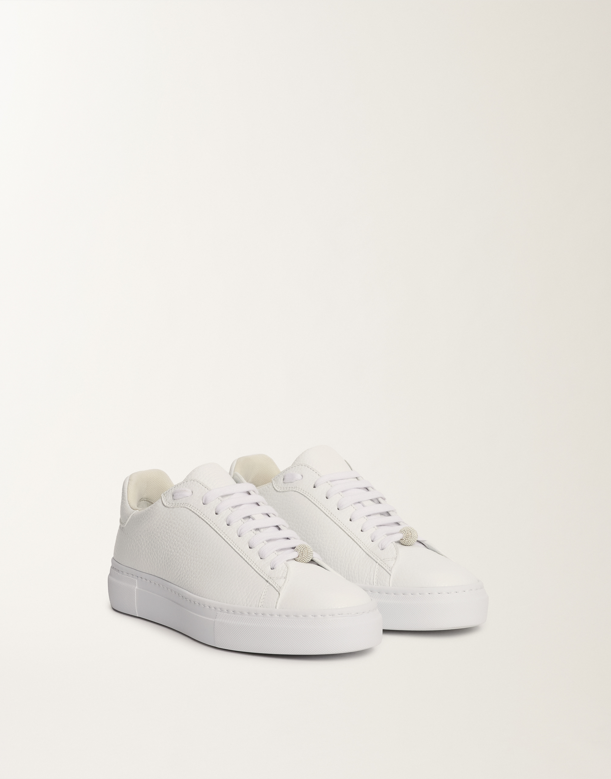 Fabiana Filippi Leather Sneakers With Chic Detailing And Comfortable Fit In White