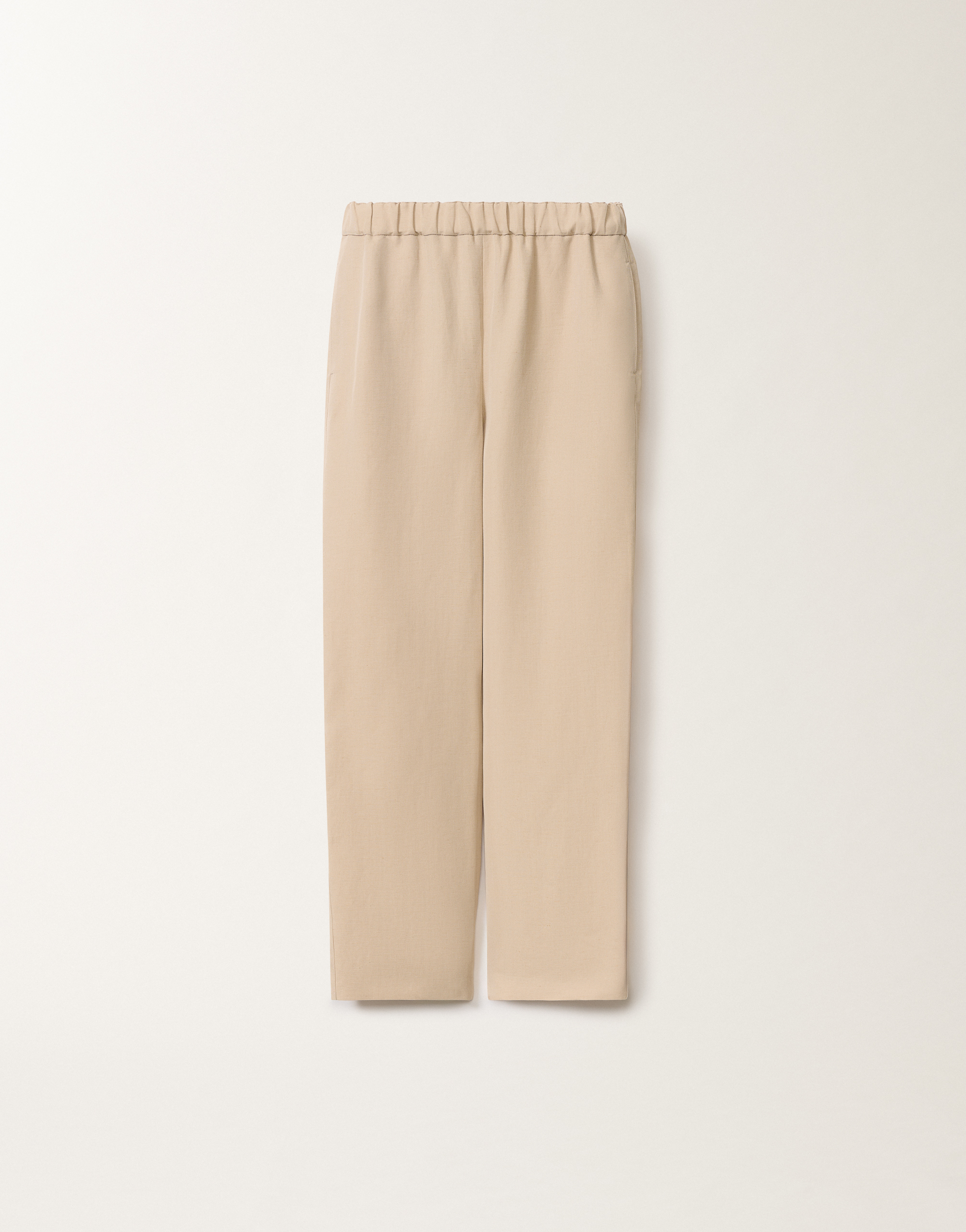 Shop Fabiana Filippi Orvieto Linen And Viscose Trousers In Sand