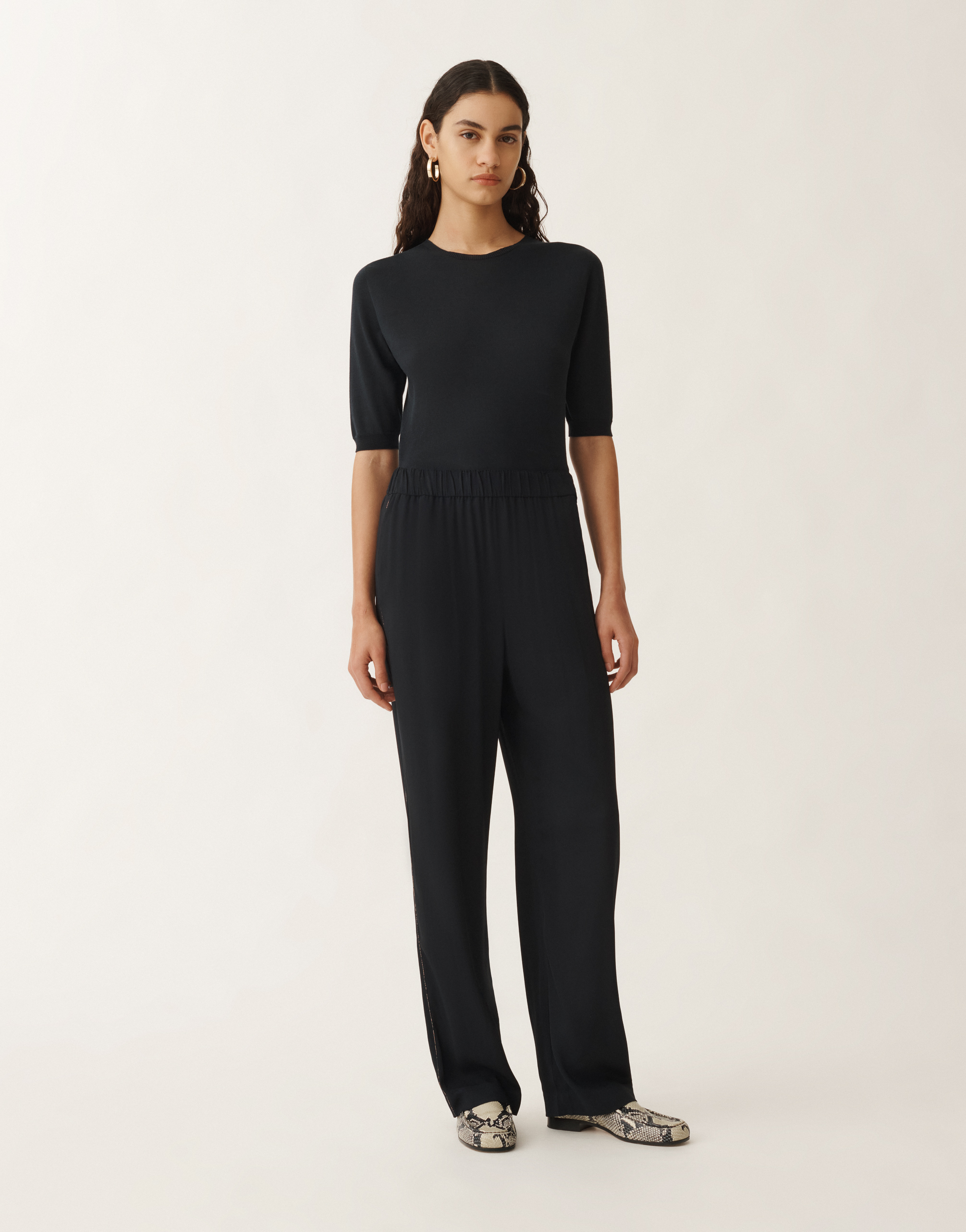 Fabiana Filippi Orvieto Stretch Sablé Trousers In Blue