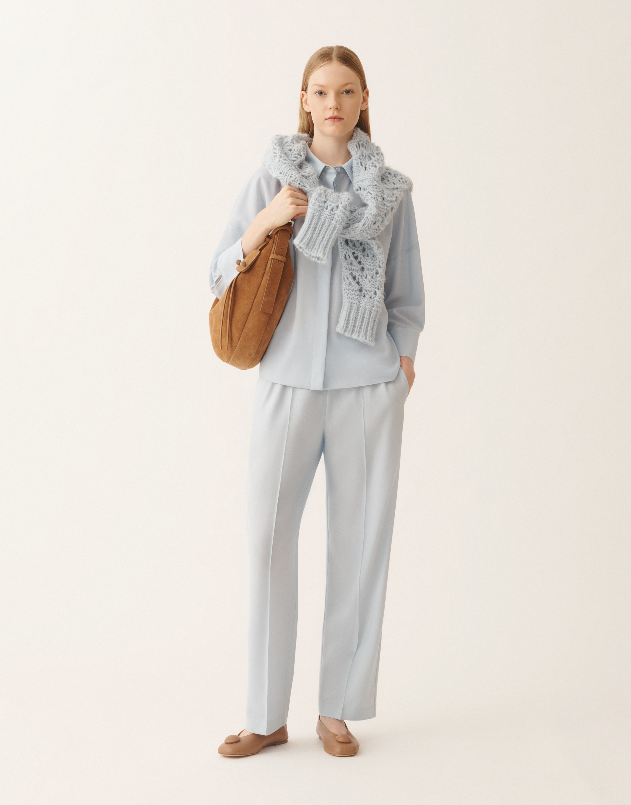 Fabiana Filippi Wool Polyamide Elastane Shirt In Blue