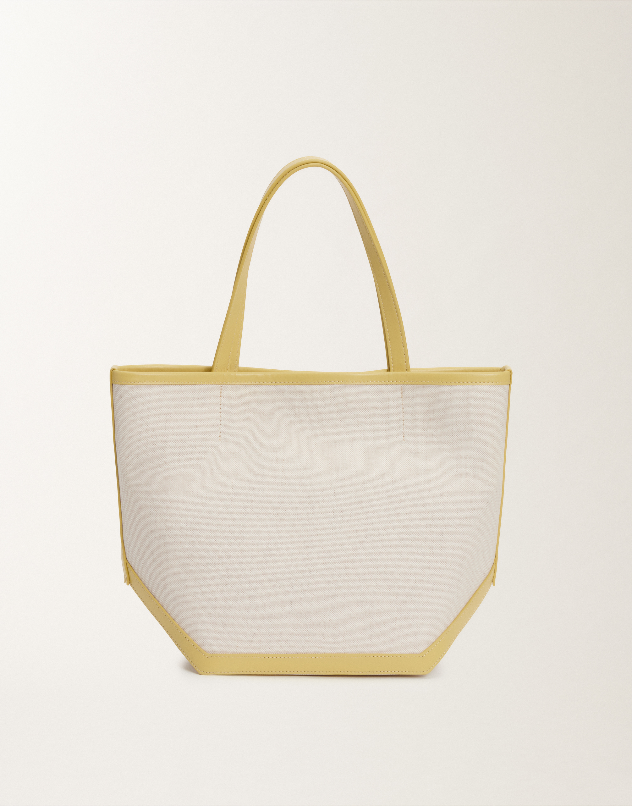 Shop Fabiana Filippi Eclissi Canvas And Leather Medium Tote Bag In Yellow