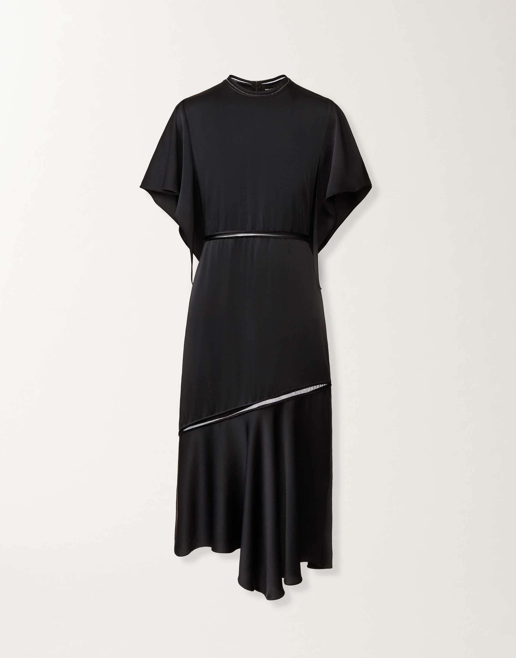 Fabiana Filippi Midi Dress In Midnight Blue Enver Satin