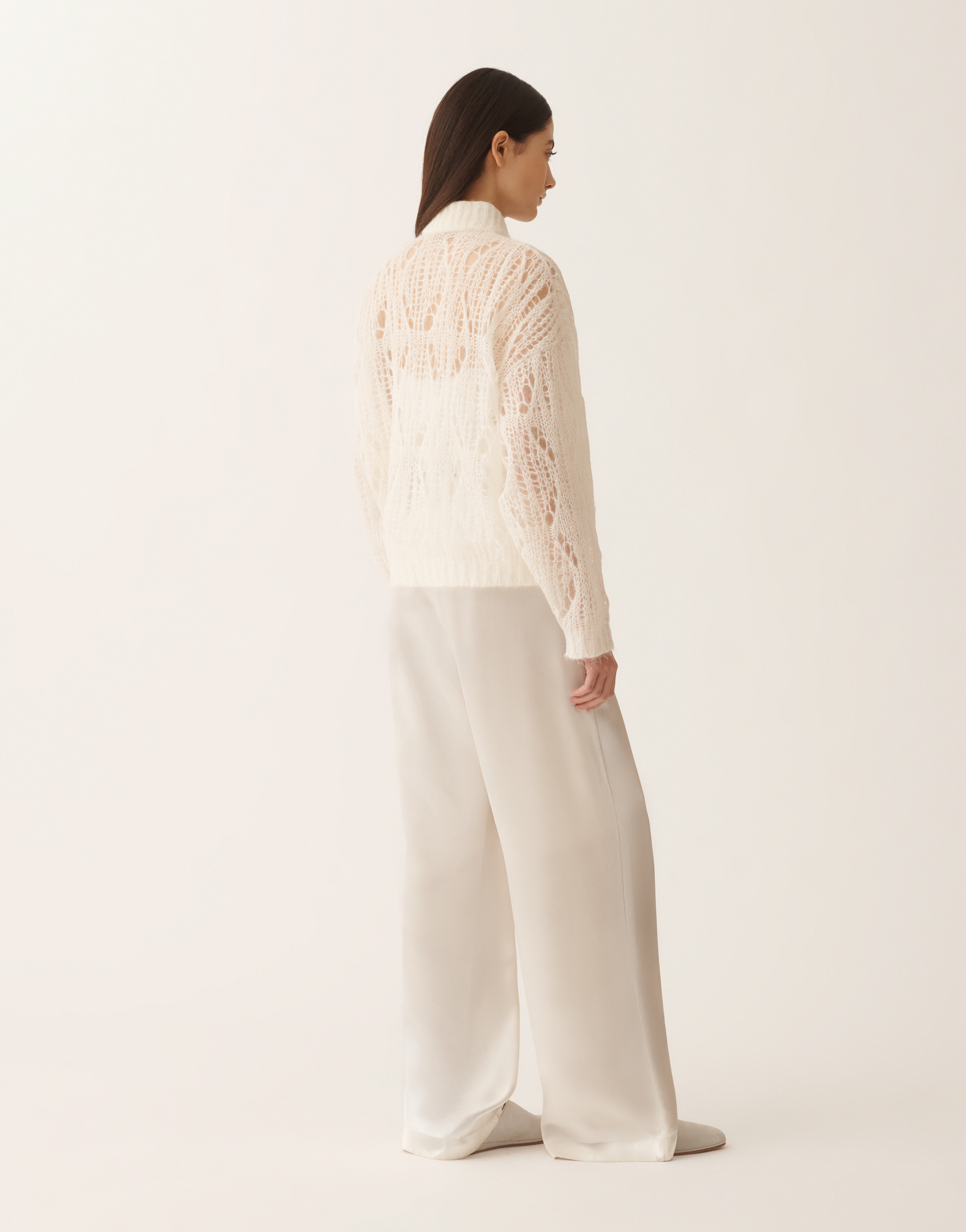 Fabiana Filippi Mohair Bomber Jacket With Coating In White