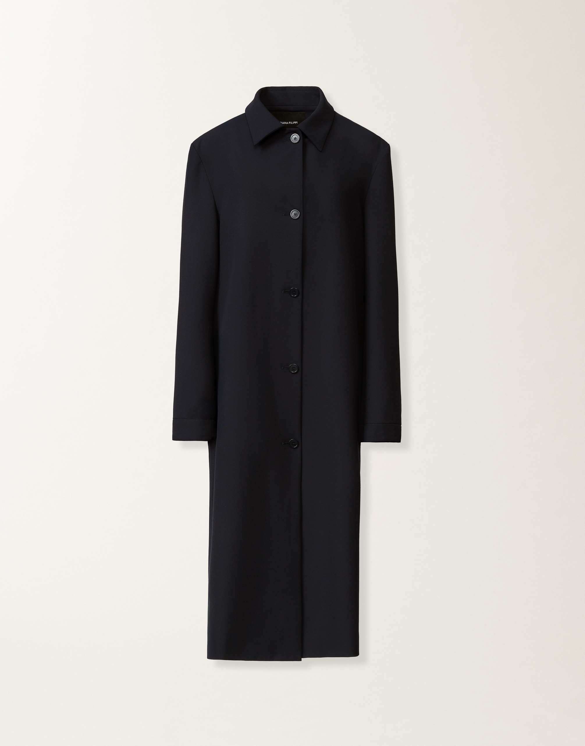 Midnight blue techno tailoring coat for Women | Fabiana Filippi®