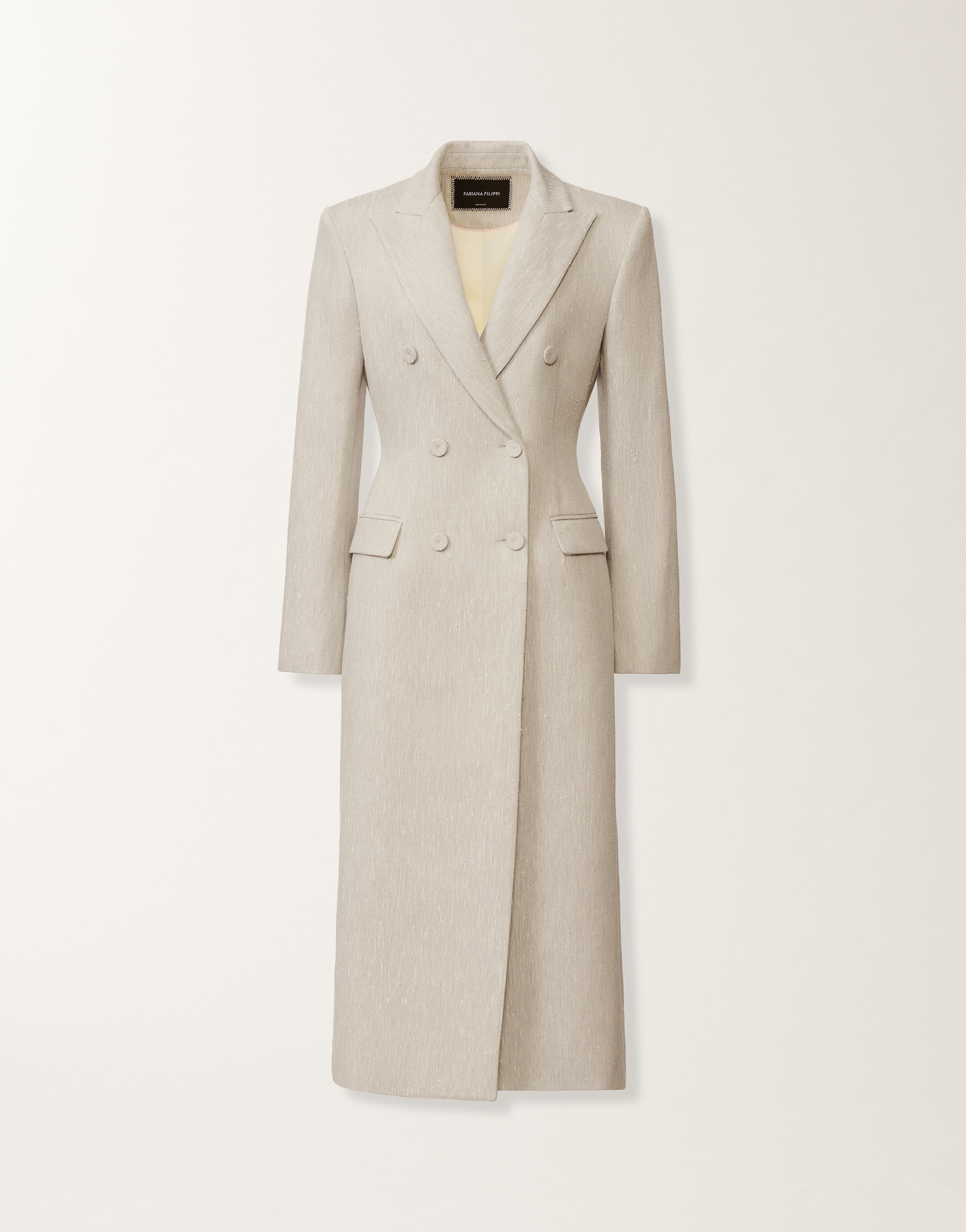 レディースTailored redingote in ice fil coupé drop pattern コート