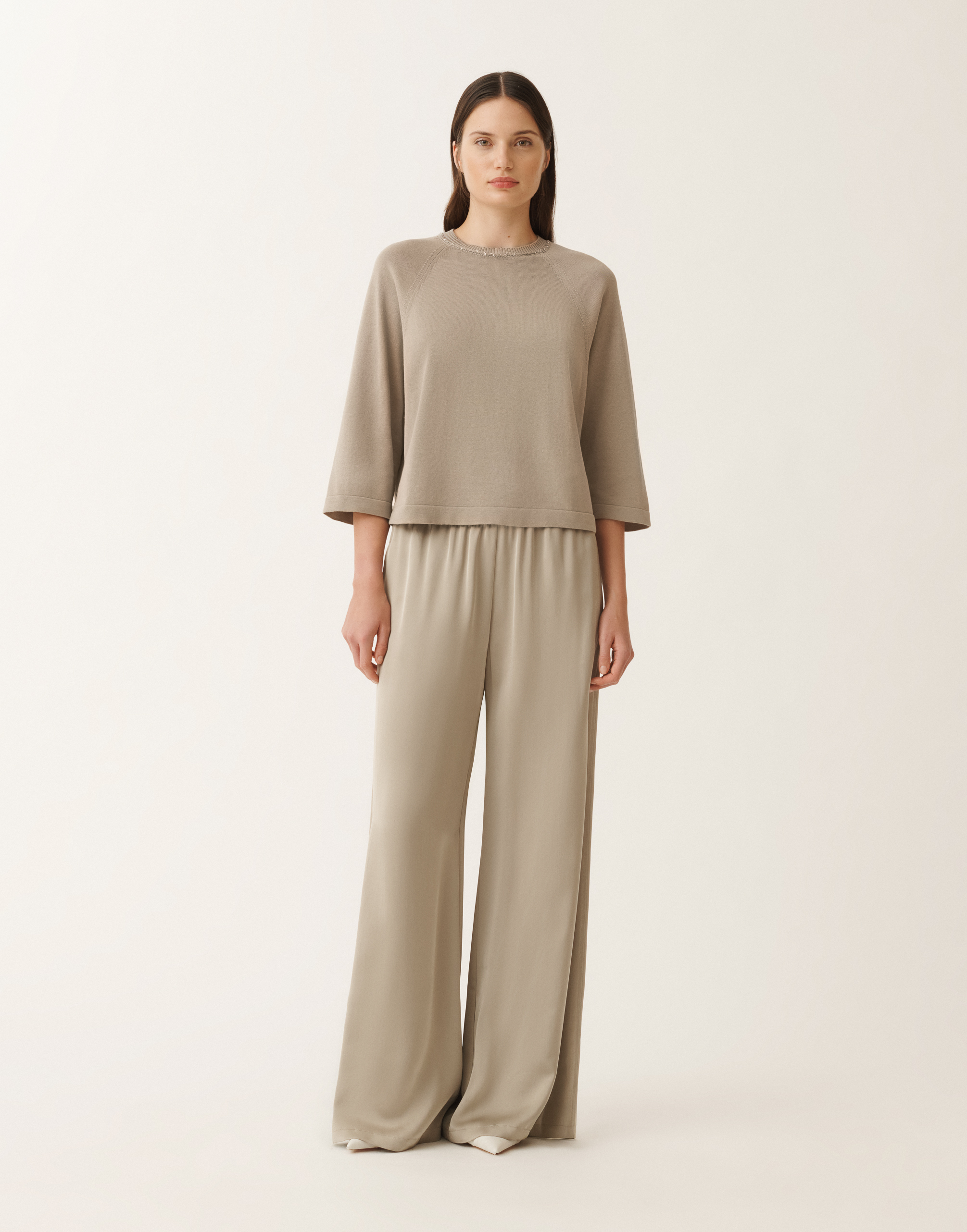 Shop Fabiana Filippi Organic Cotton Cape In Clay