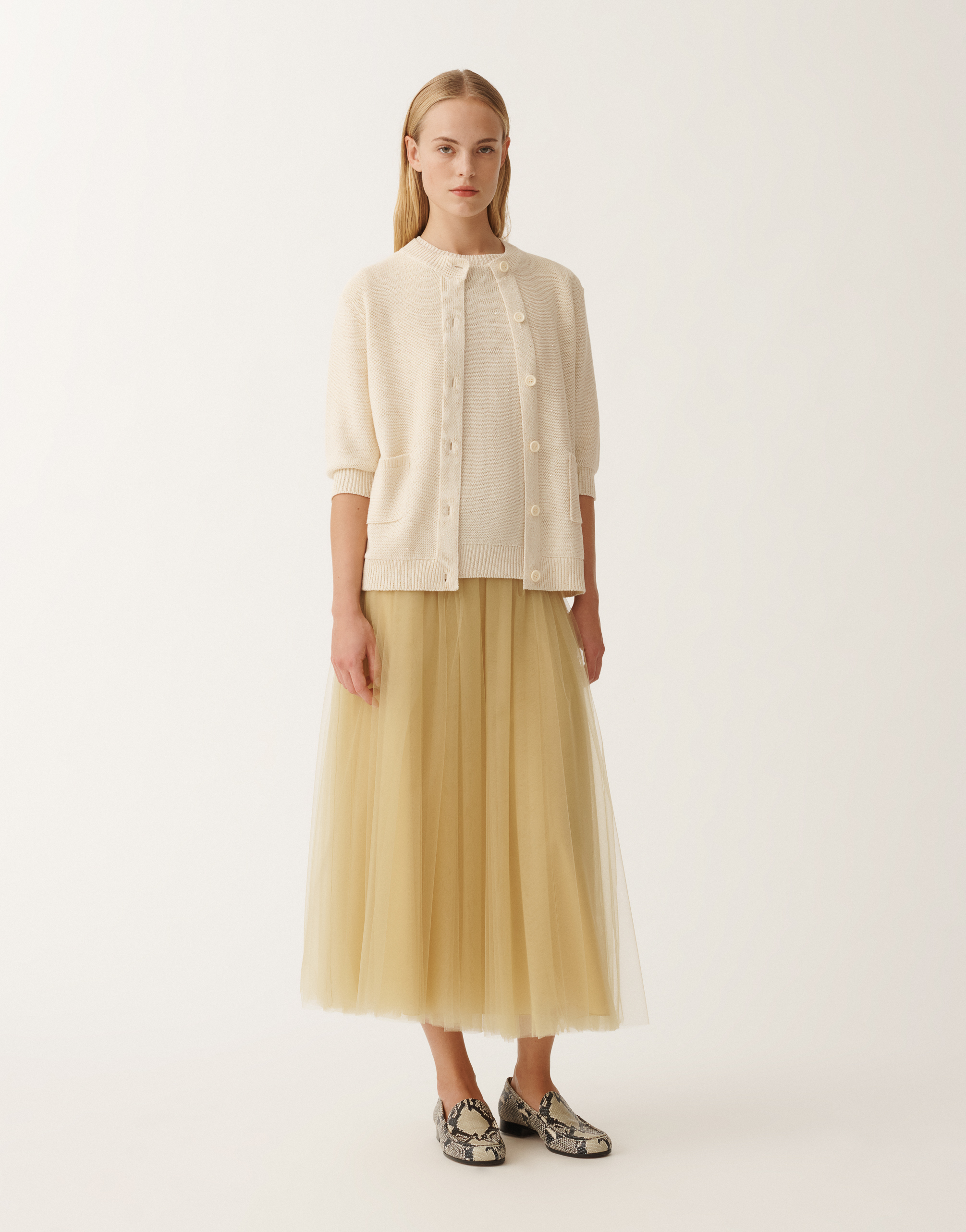 Shop Fabiana Filippi Cotton And Linen Sweater With Sequins In White