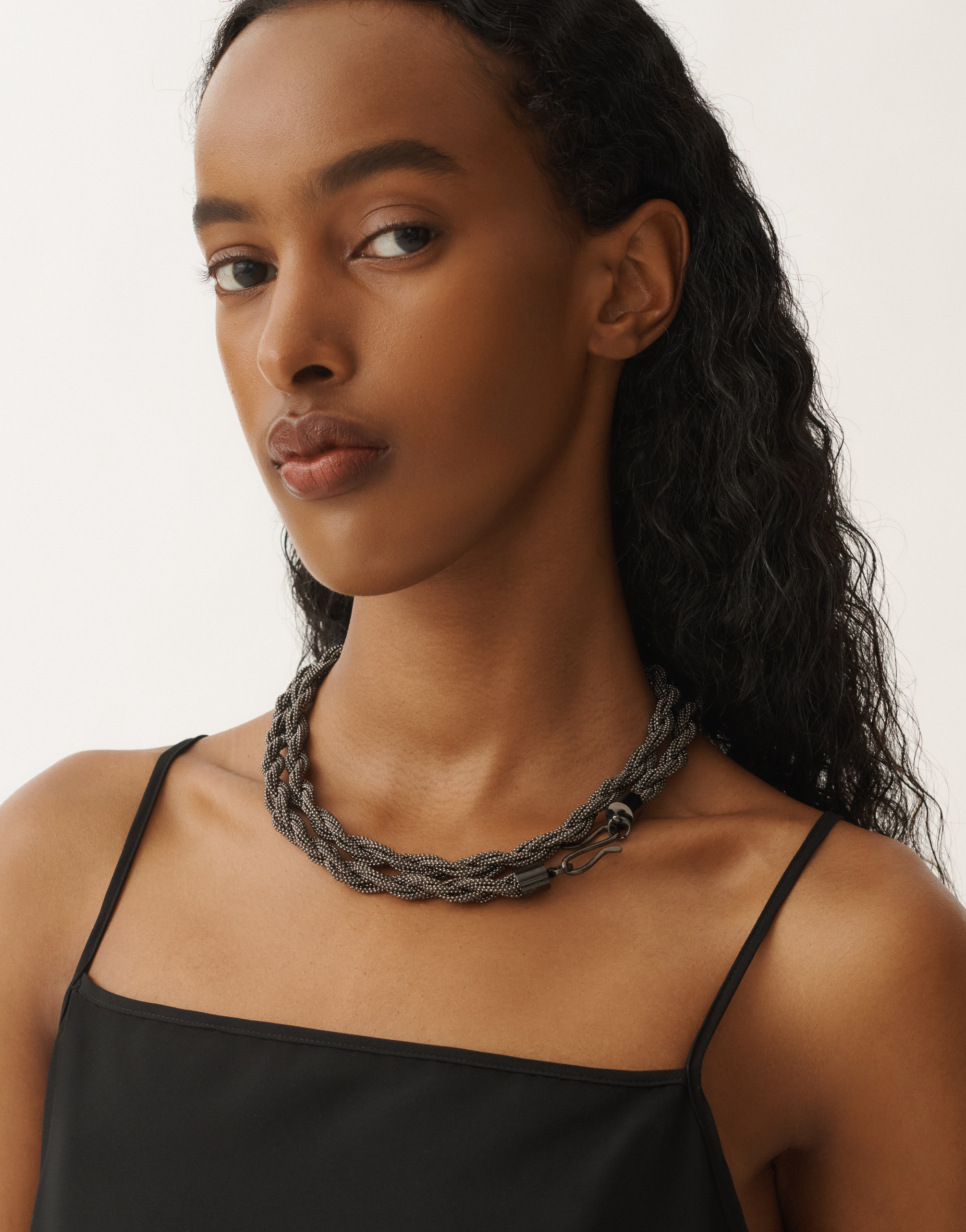 FABIANA FILIPPI DIAMOND WIRE TORCHON NECKLACE