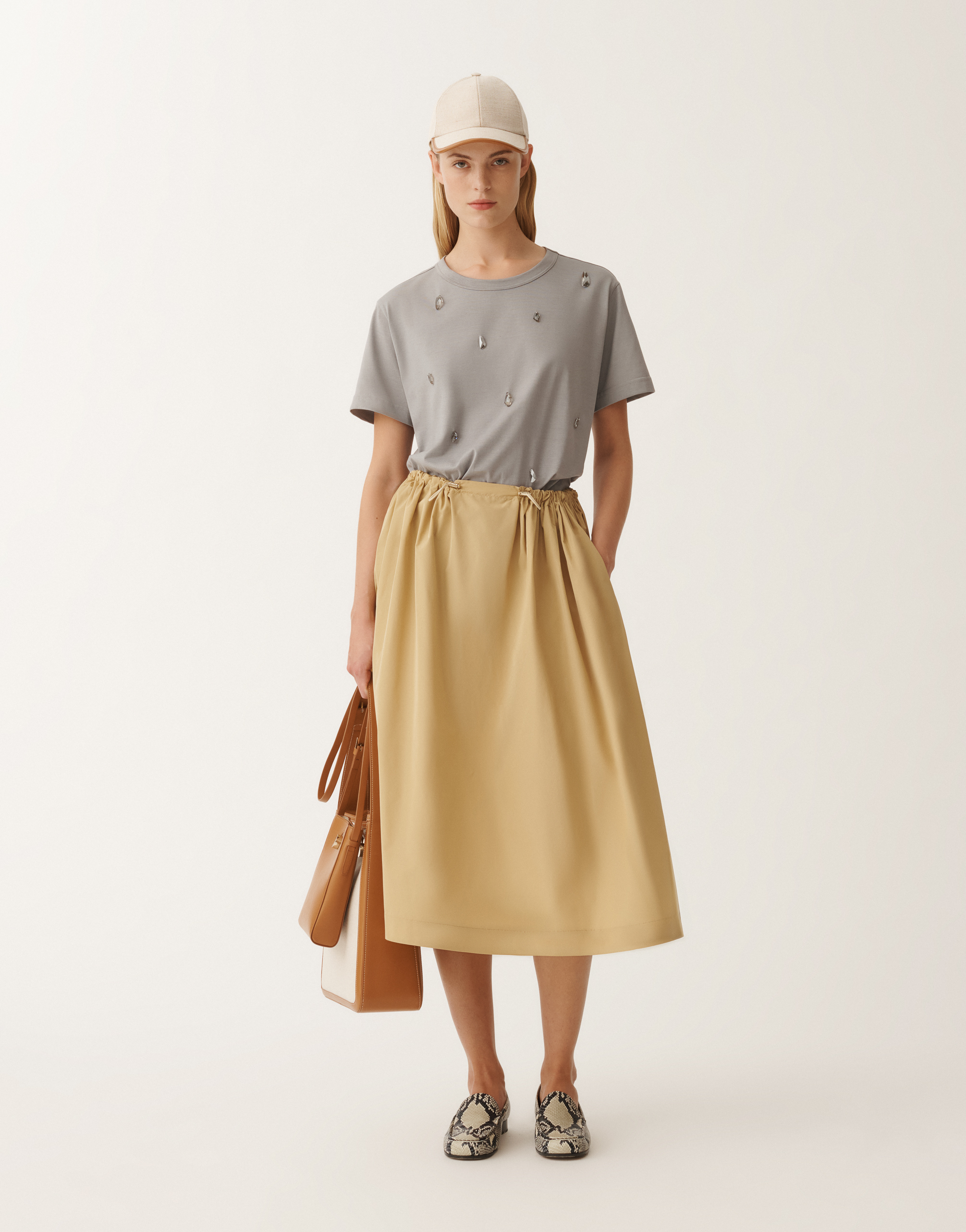 FABIANA FILIPPI TECHNICAL TAFFETA SKIRT 