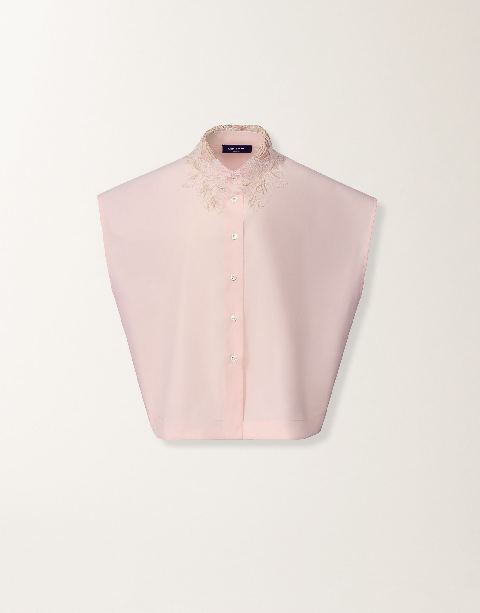 Sleeveless shirt in petal pink poplin for Women | Fabiana Filippi®