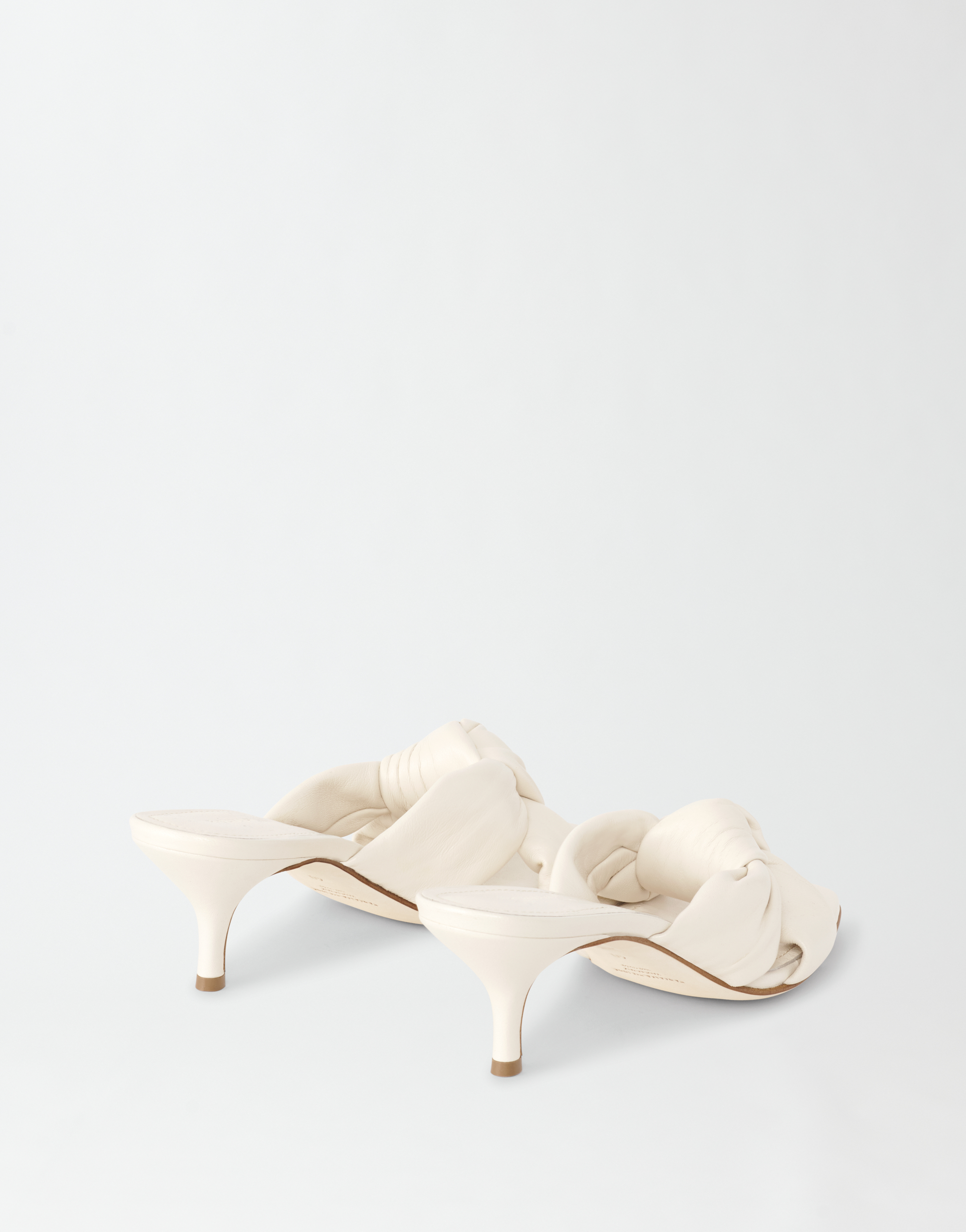Shop Fabiana Filippi Nappa Mules With Knot Detail In Butter